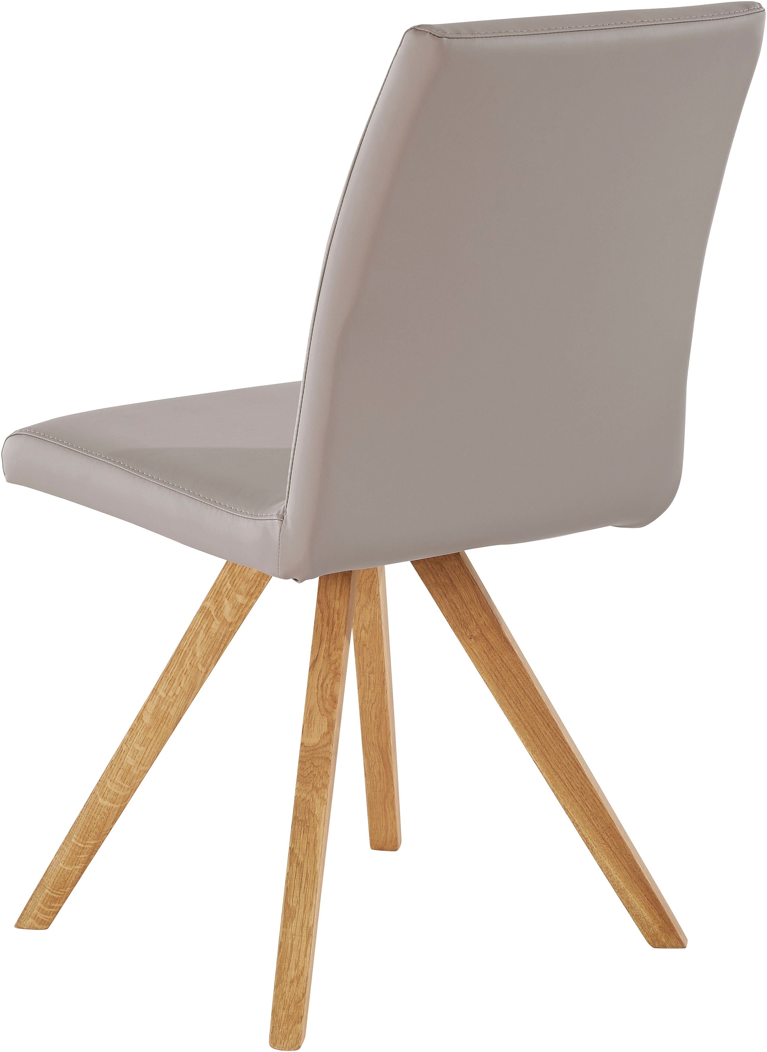 Home affaire Kuipstoel Rio Bekleding van imitatieleer of structuurstof en het frame is geolied eiken (2 stuks)