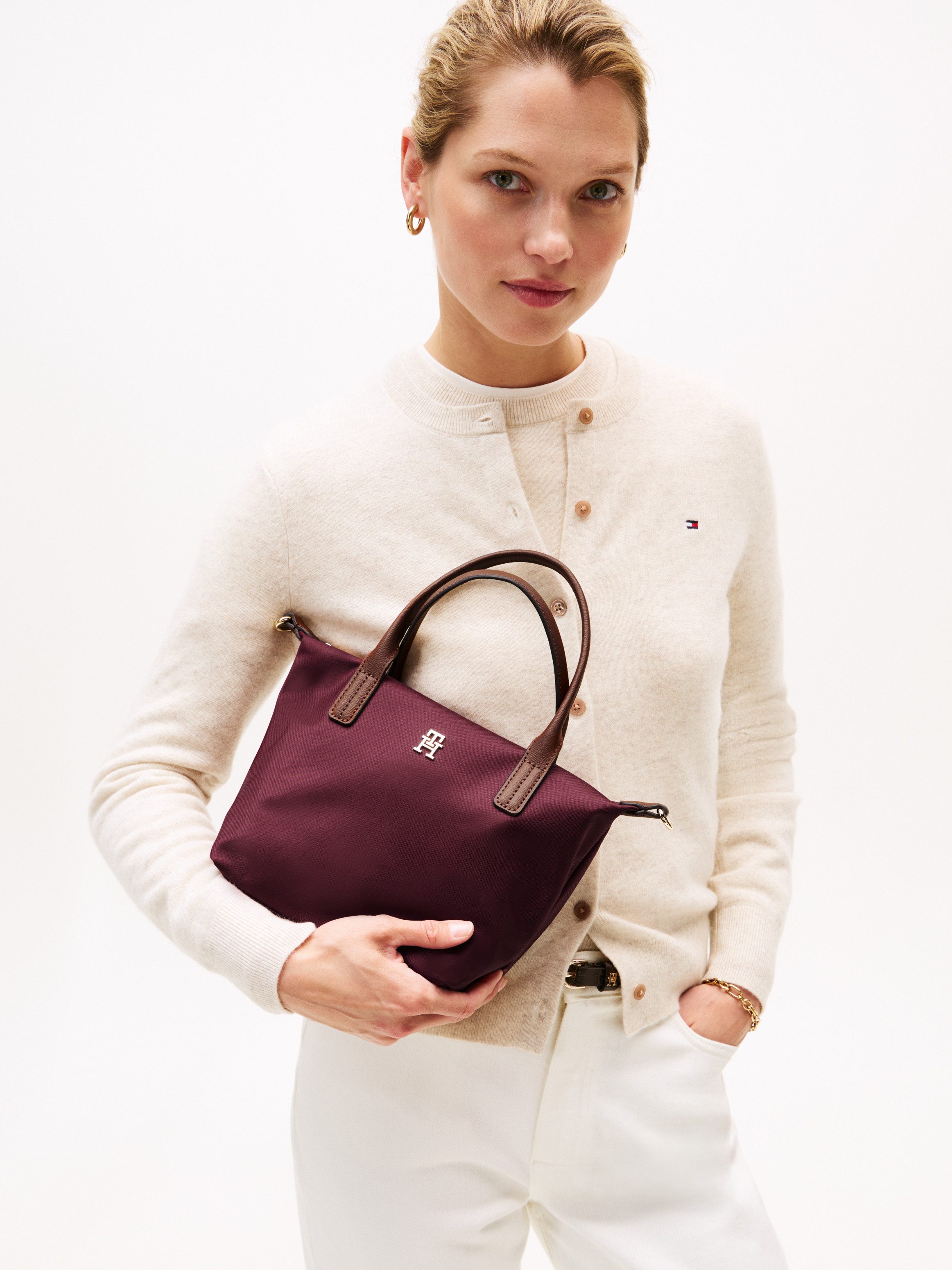 Tommy Hilfiger Draagtas POPETTE MINI TOTE , dames schoudertas, minibag met afneembare schouderriem