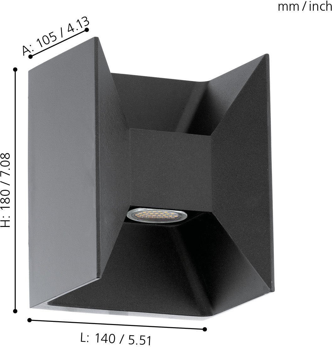 EGLO Ledwandlamp voor buiten Morino Led verwisselbaar