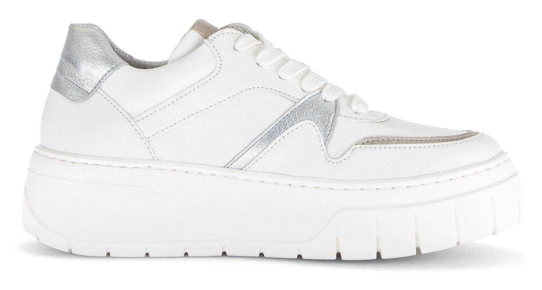 Gabor Plateausneakers , veterschoenen, lage schoen, vrijetijdsschoen, afwerkingen in metallic look