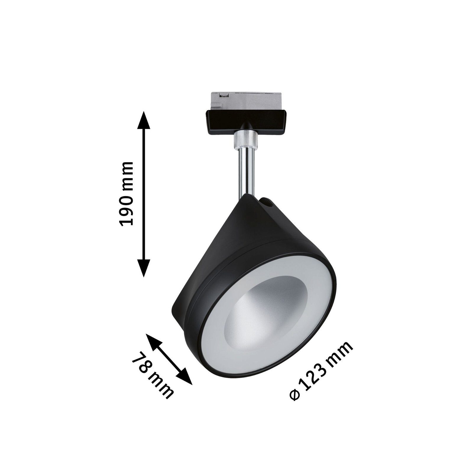 Paulmann Railsysteem-lampen URail rail spot Arena 860lm 14W 4000K 230V Zwart mat, Chroom (1-delig)