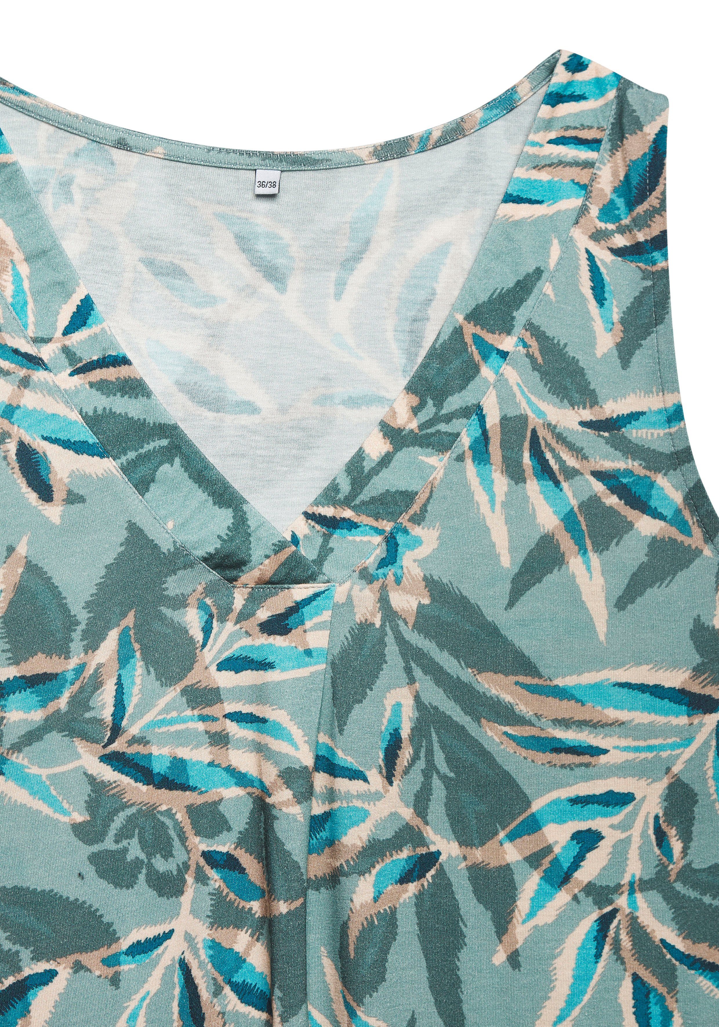 Vivance Tanktop met all-over print, zomers jerseytop met v-hals