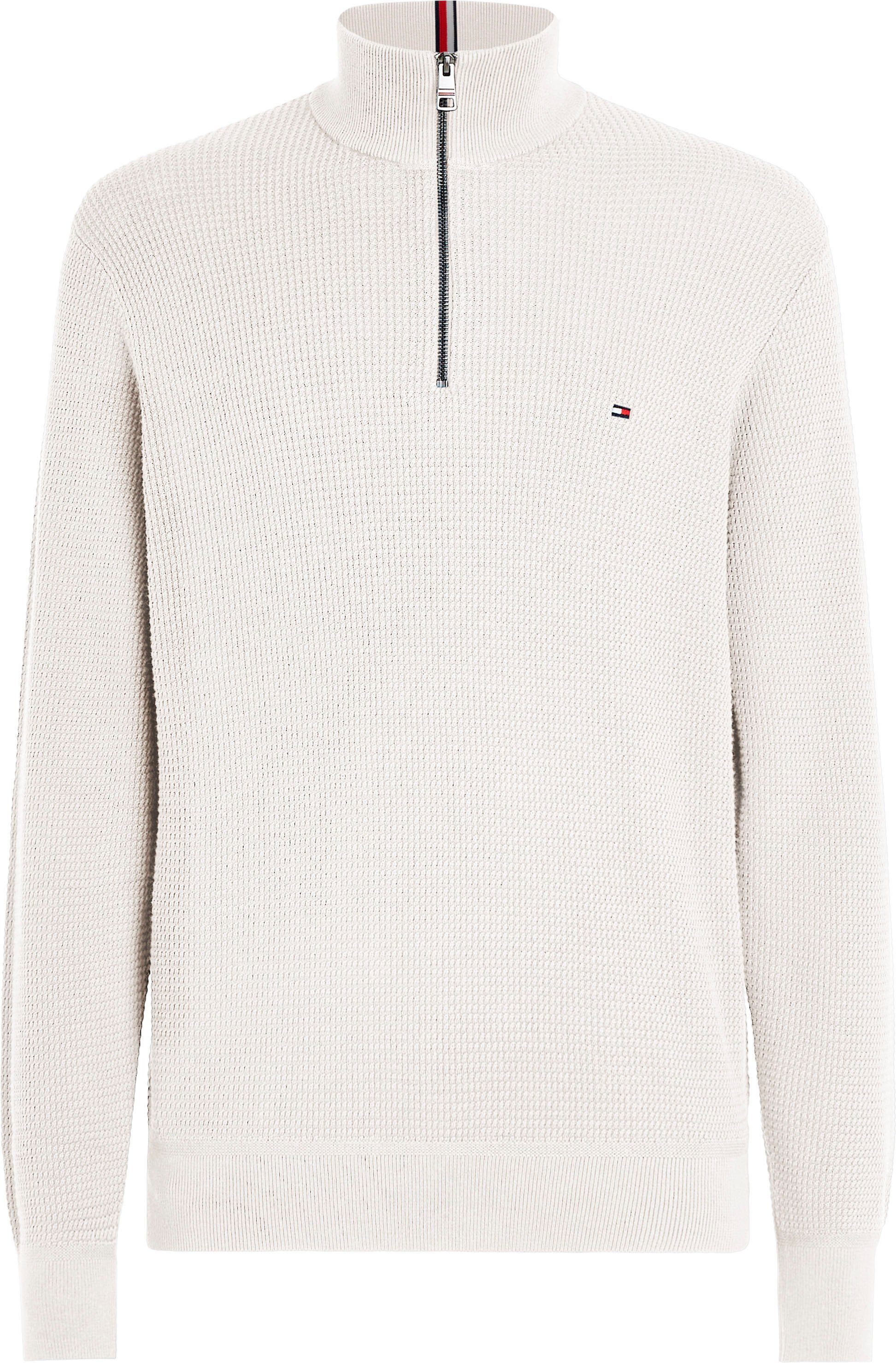 Tommy Hilfiger Gebreide trui REFINED STRUCTURE ZIP MOCK