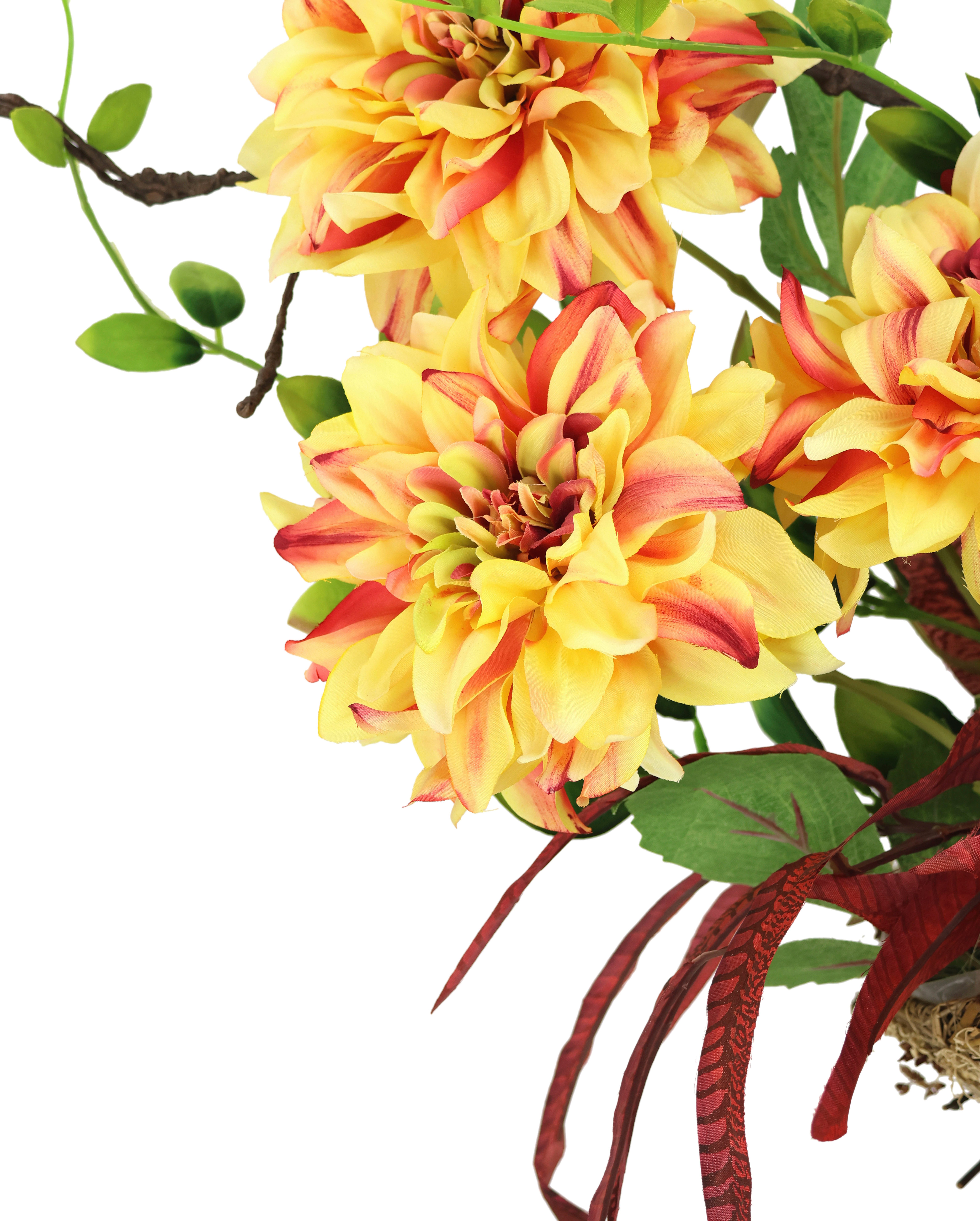I.GE.A. Kunstbloem Dahlia-arrangement in plantenschaal arrangement van kunstbloemen (1 stuk)