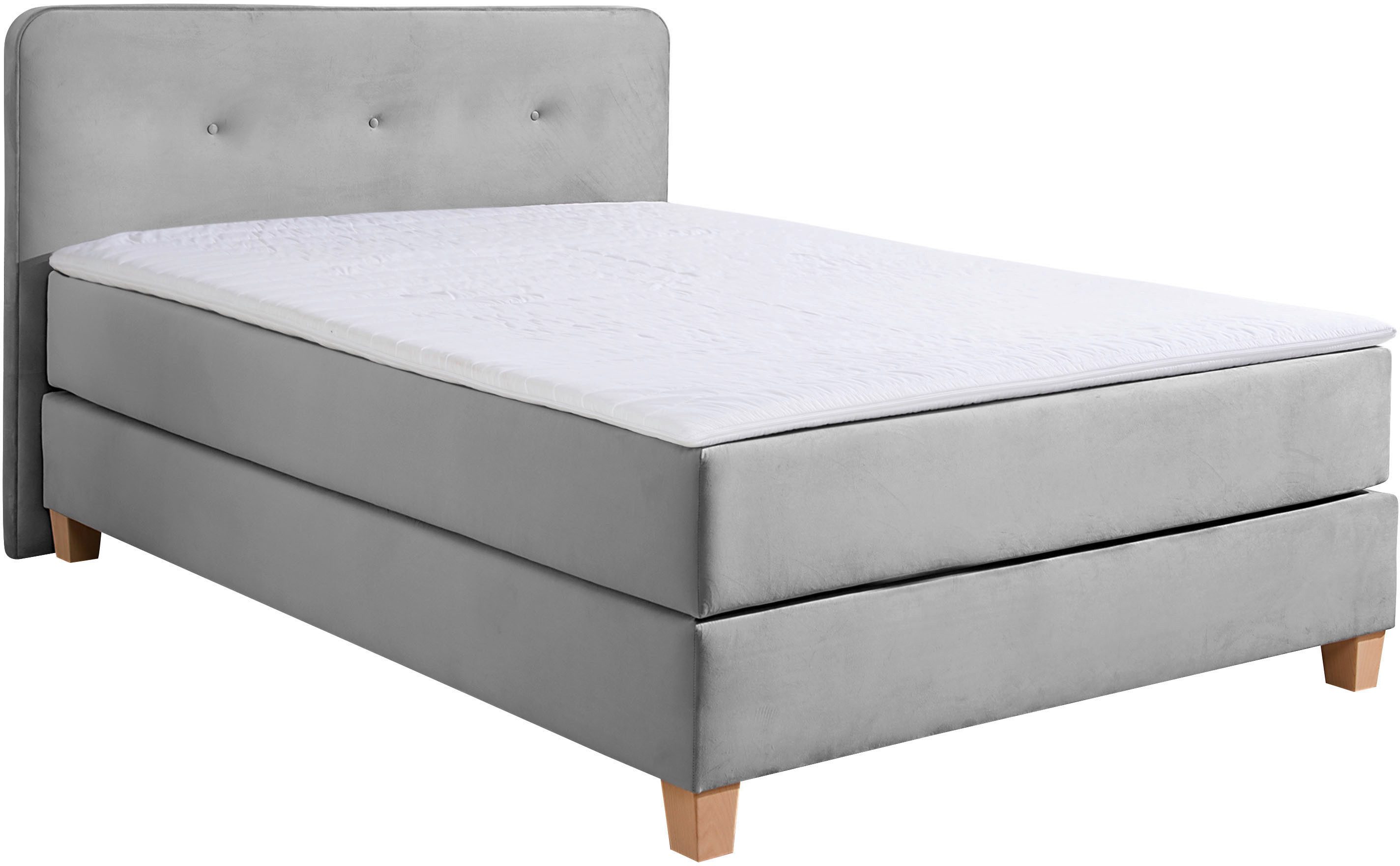 Home affaire Boxspring Fargo inclusief topper, in 3 soorten matrassen, in fluweel of structuurstof
