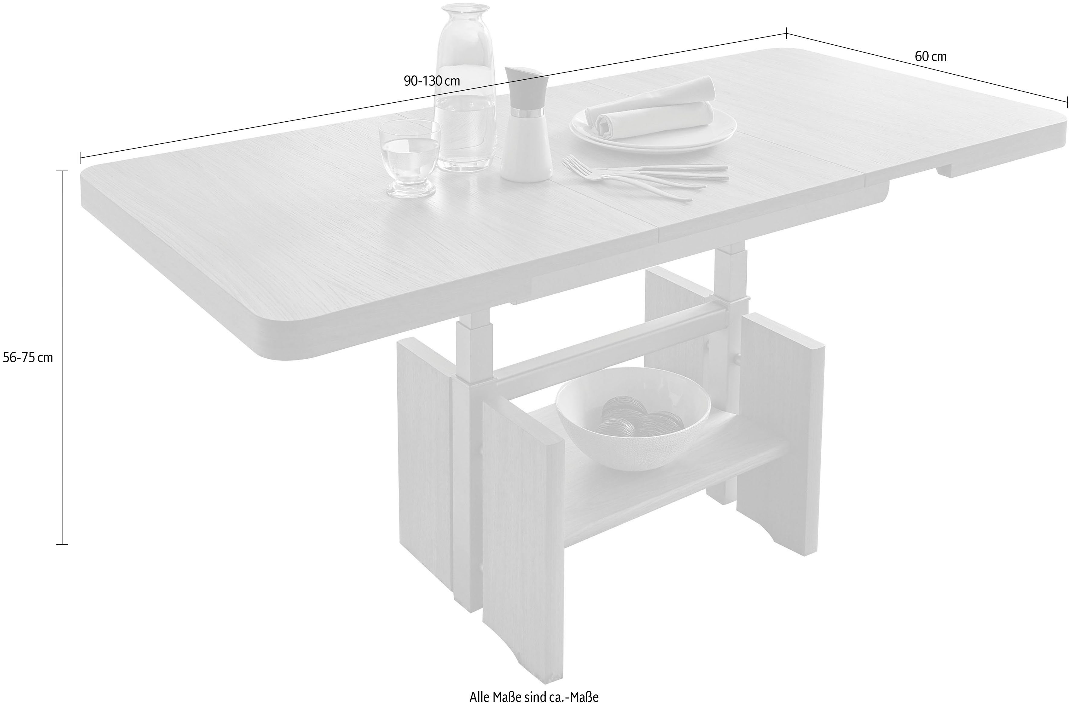 Vierhaus Salontafel Kiya Plaat met echt hout gefineerd, wangen en planchet, gefineerd