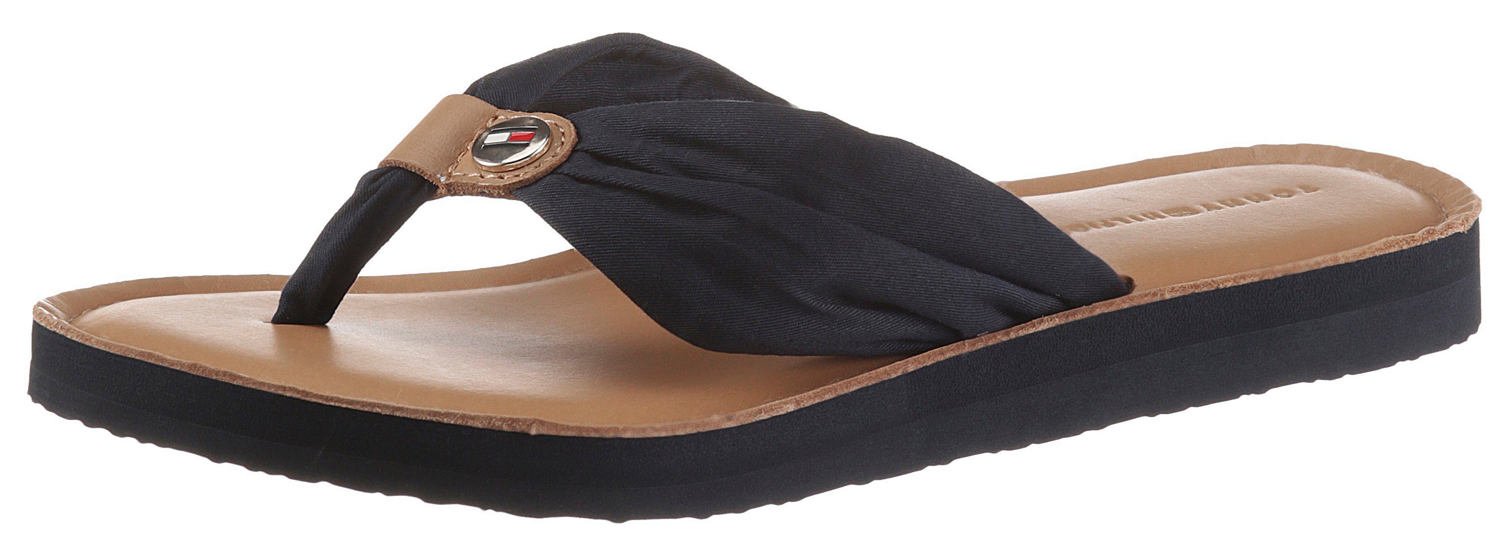 tommy hilfiger leather footbed flip flops