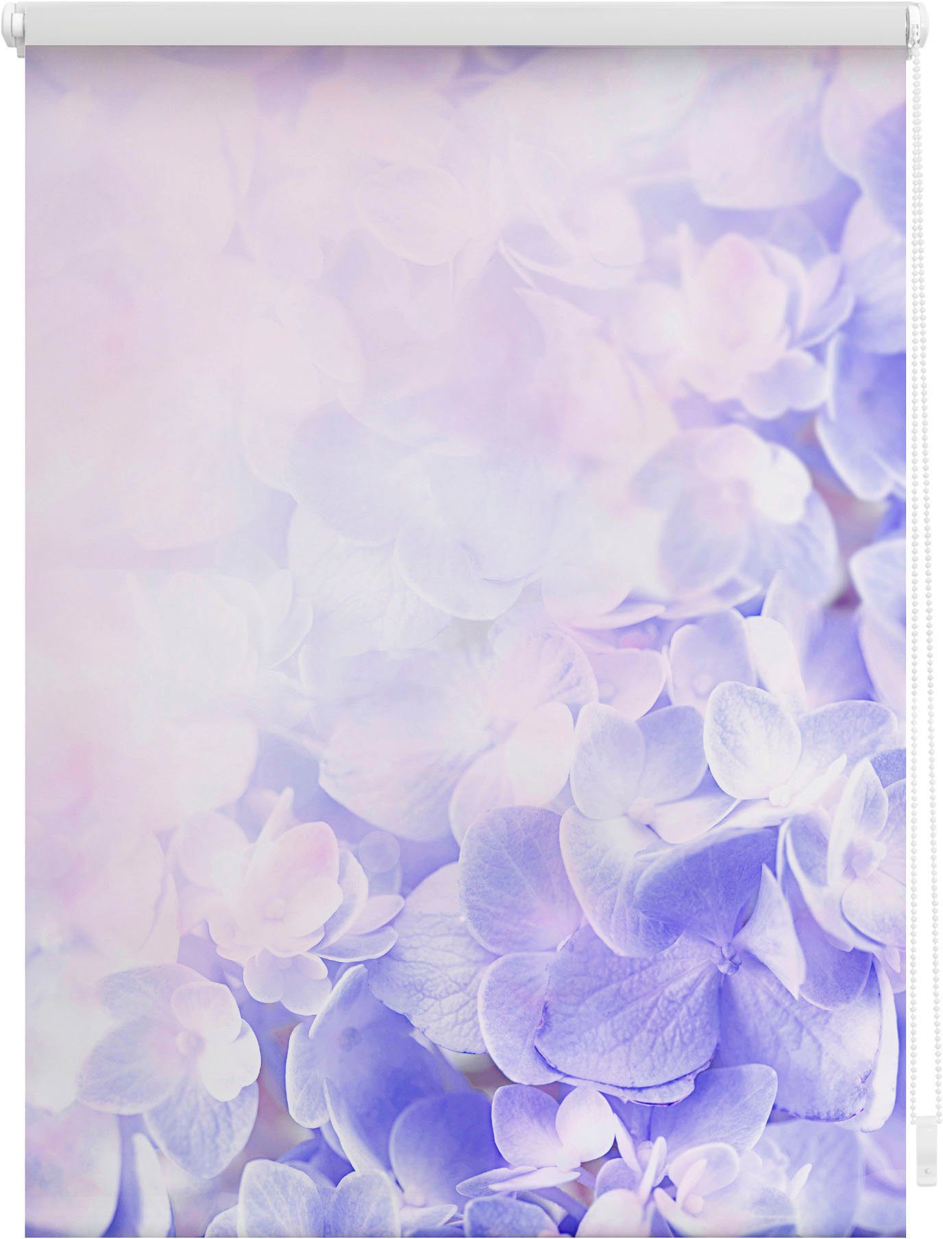 LICHTBLICK Rolgordijn met zijbediening Rolgordijn Klemmfix, zonder boren, verduistering, hortensia - paars (1 stuk)