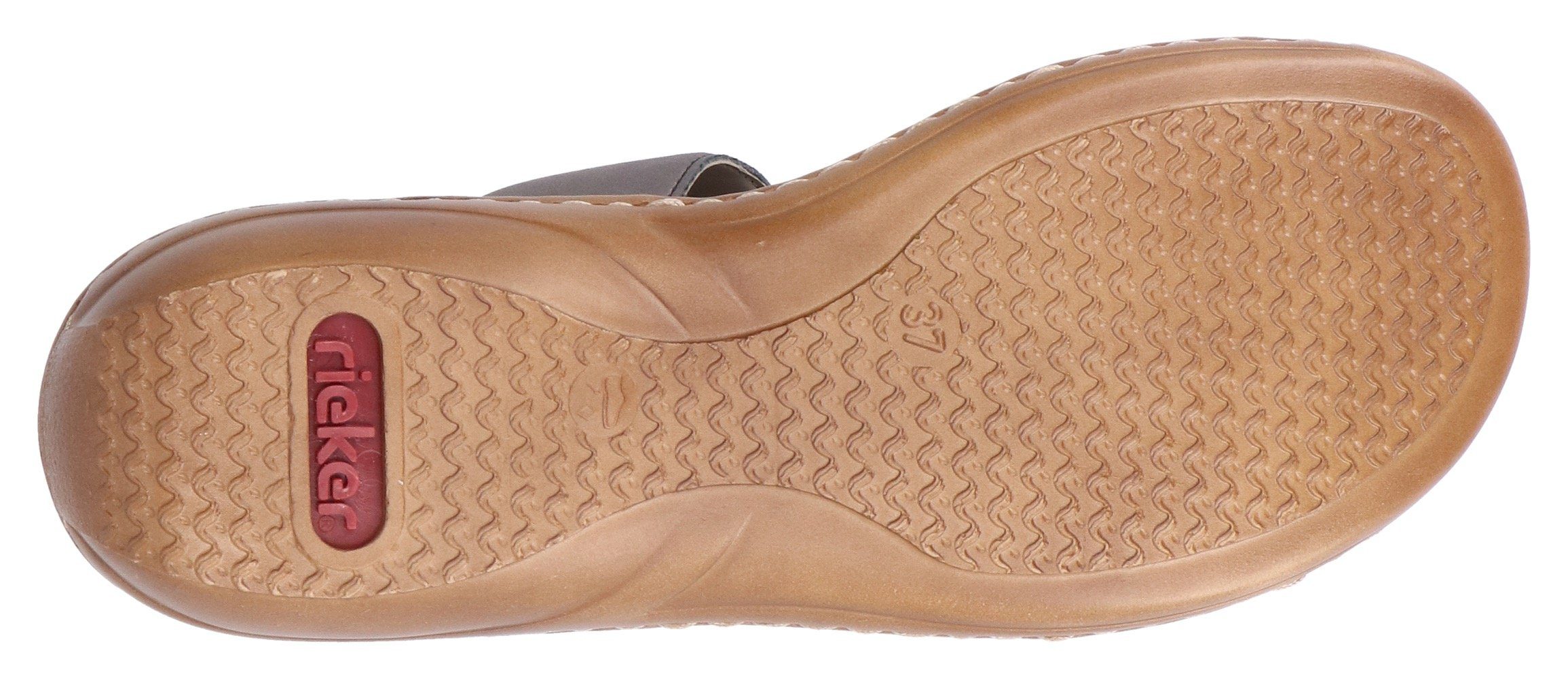 Rieker Slippers sleehak, zomerschoen, pantoffels met juwelenapplicatie