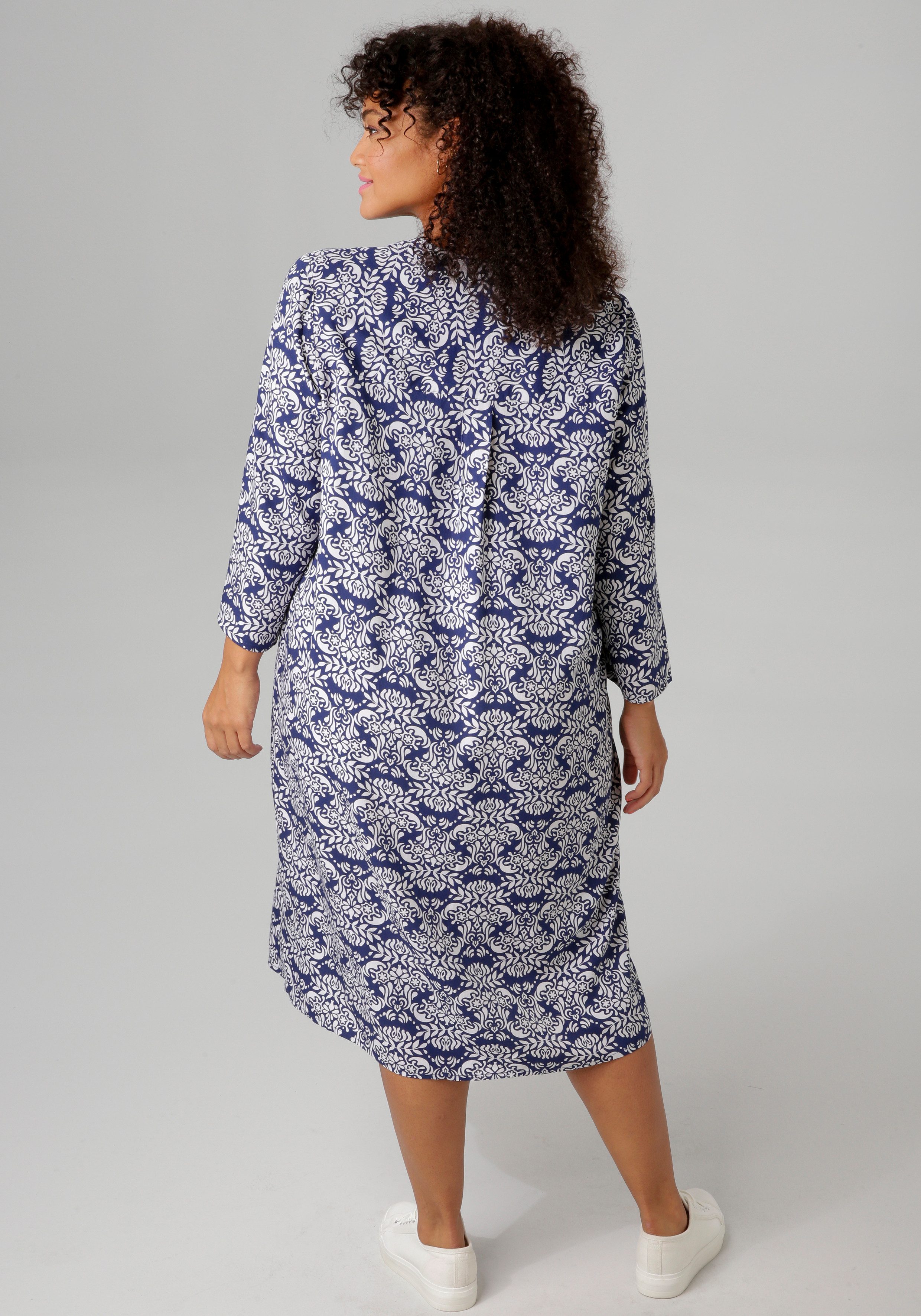 Aniston PLUS Zomerjurk met kleurharmonieuze, grafische print - nieuwe collectie