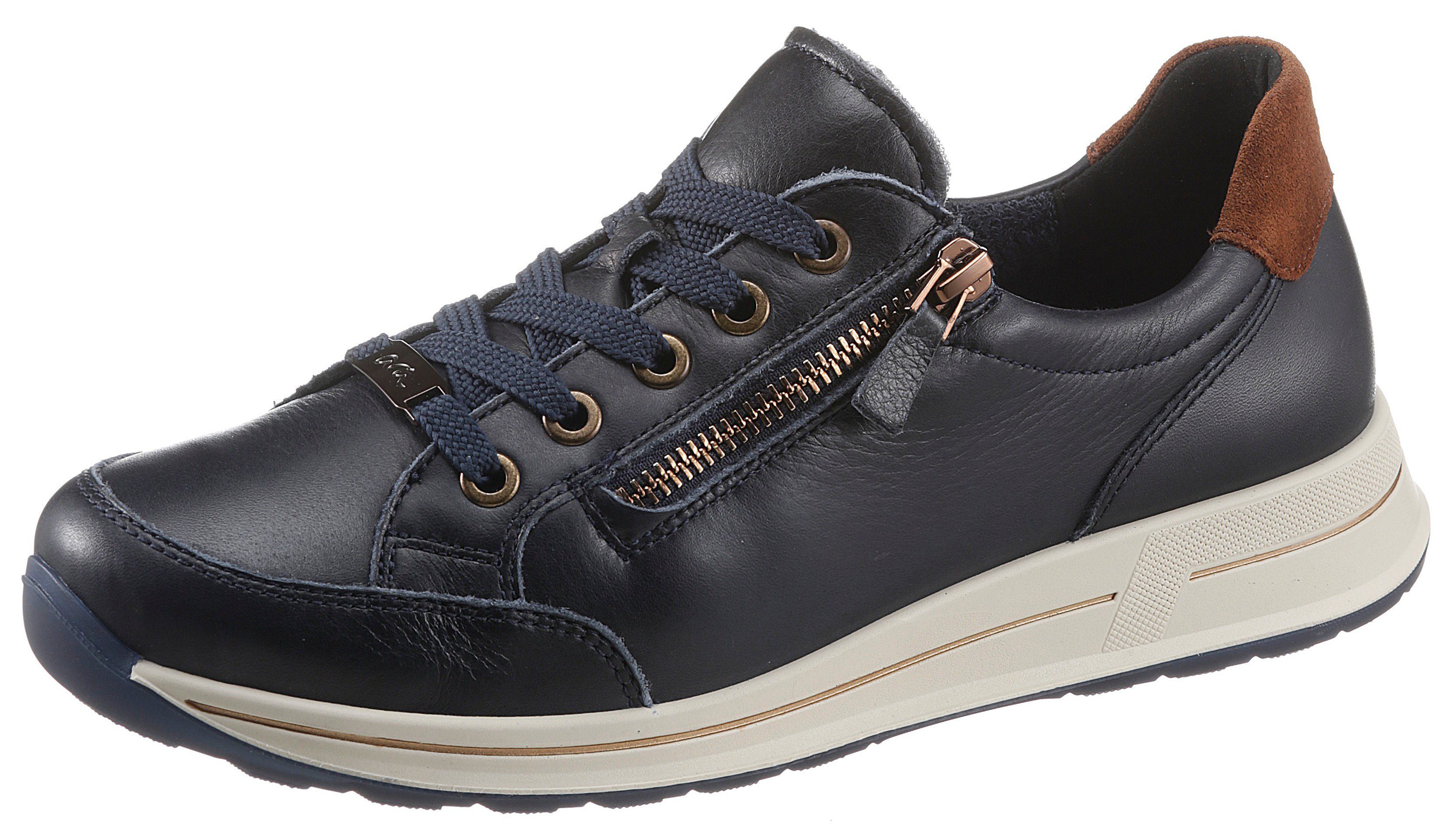 Ara Sneakers OSAKA met rits, g-breedte, vrijetijdsschoen, lage schoen, veterschoen dames schoenen maat 3,5 (36) blauw