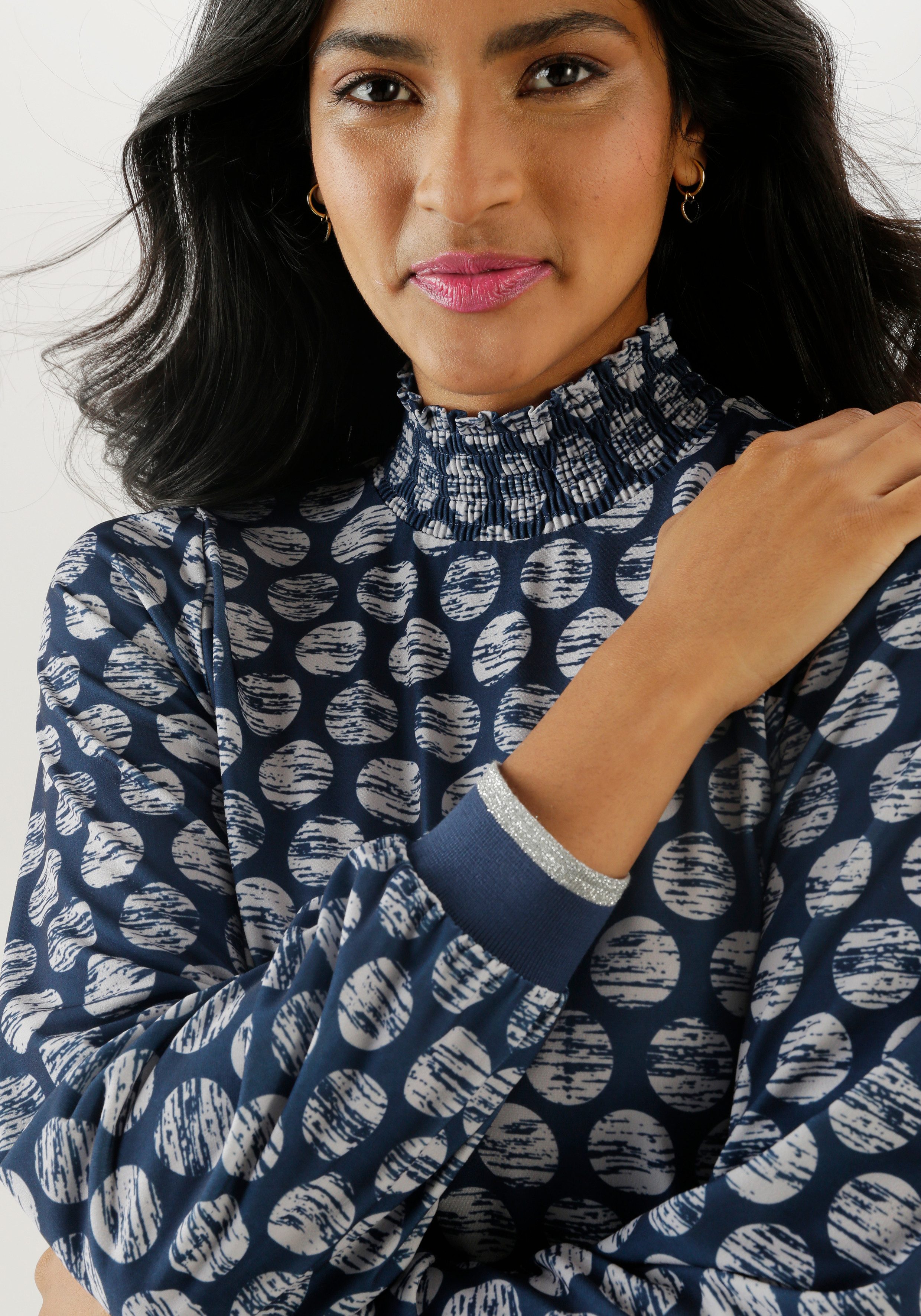 Aniston SELECTED Blouse zonder sluiting met gestreepte stippen - nieuwe collectie