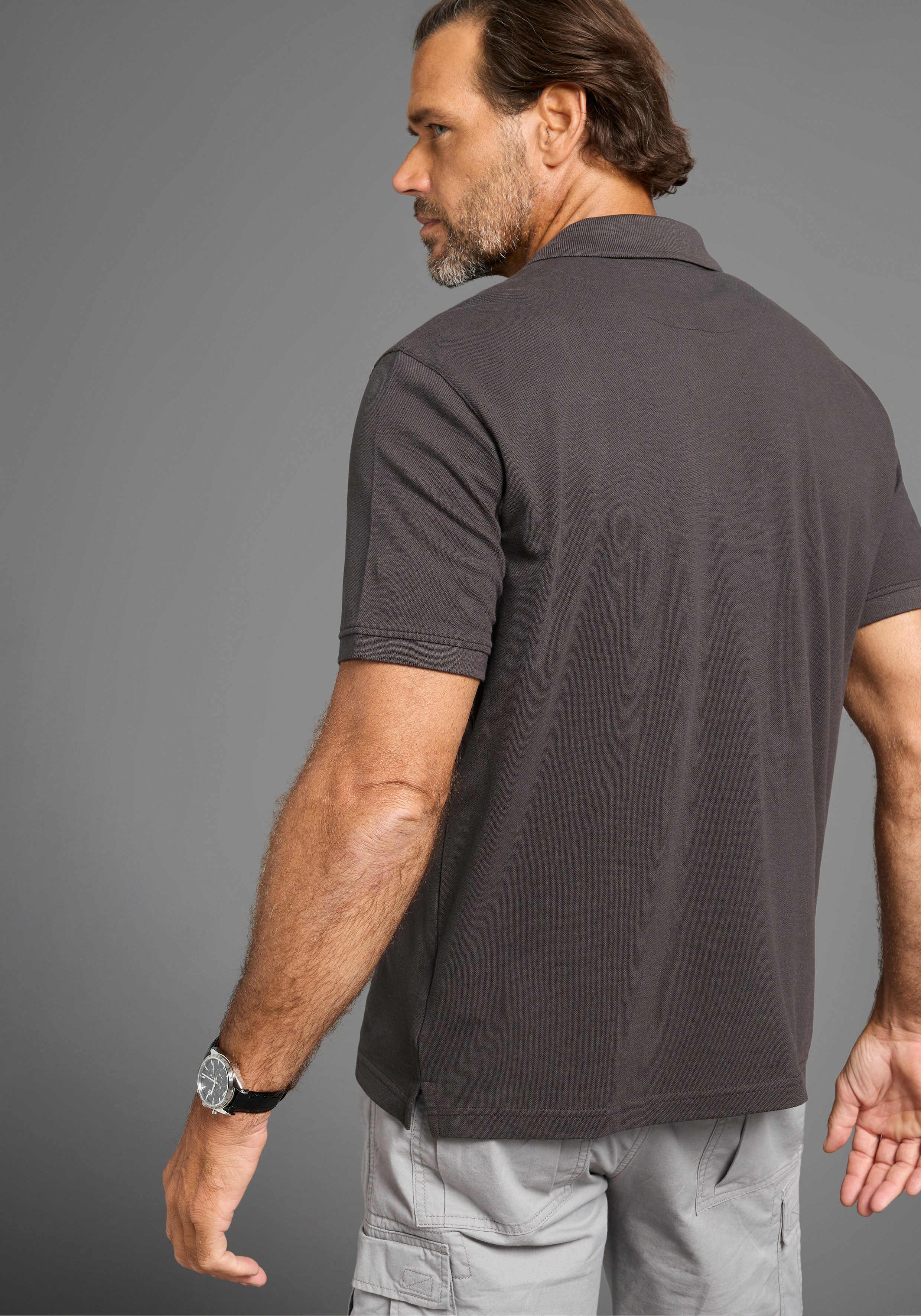 Man's World Poloshirt Korte mouwen, losse pasvorm, effen