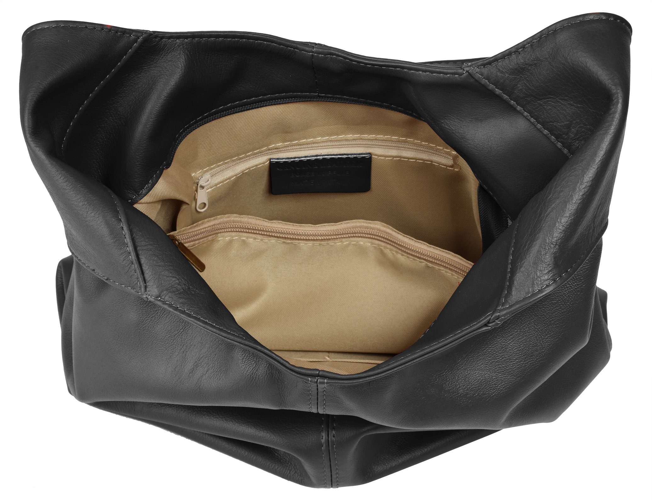Piké Shopper echt leer, made in italy