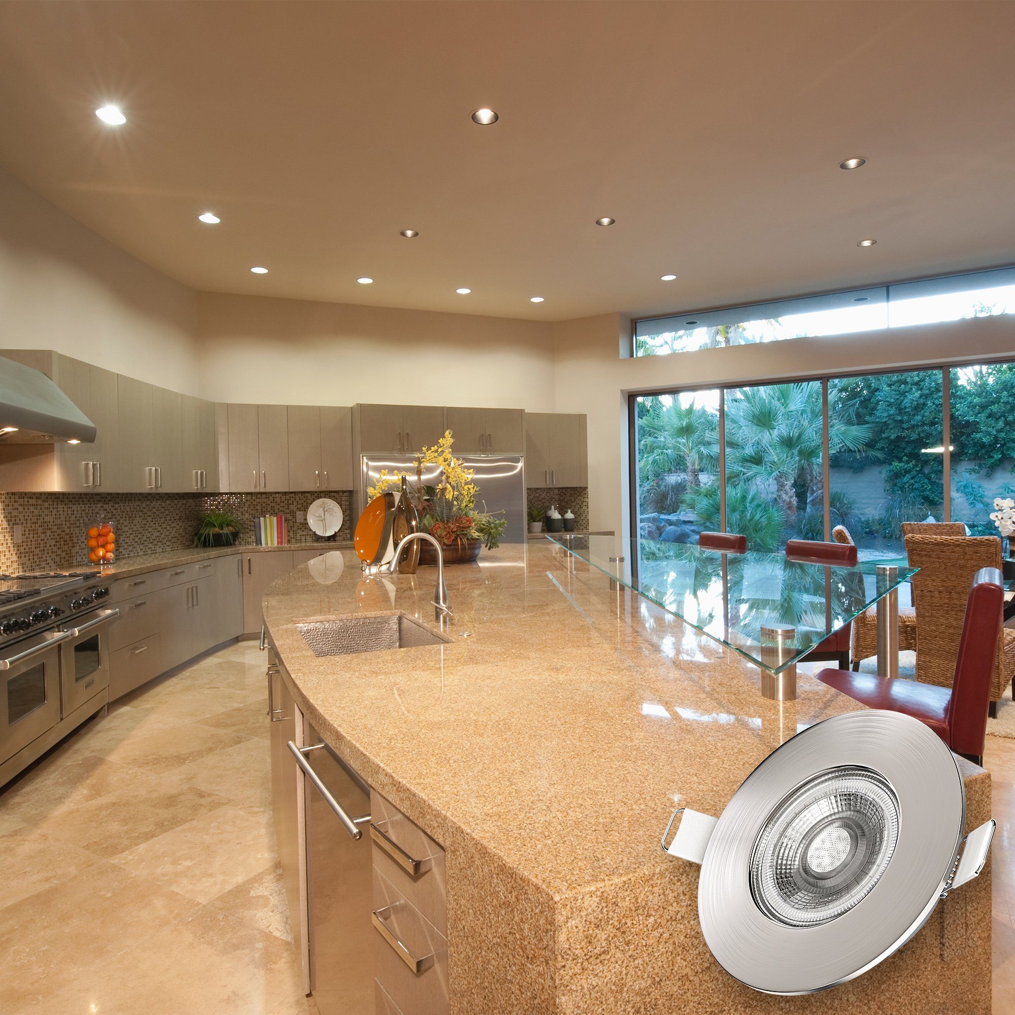 B.K.Licht Ledinbouwlamp 3-delige bad inbouwspot, dimbaar, IP44, LED inbouwspots