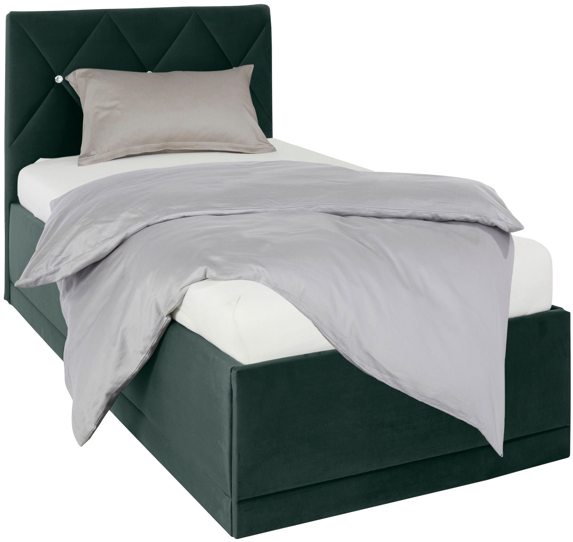 Westfalia Polsterbetten Gestoffeerd bed ADAMAS ook met bedlade, knoopdetails met stras