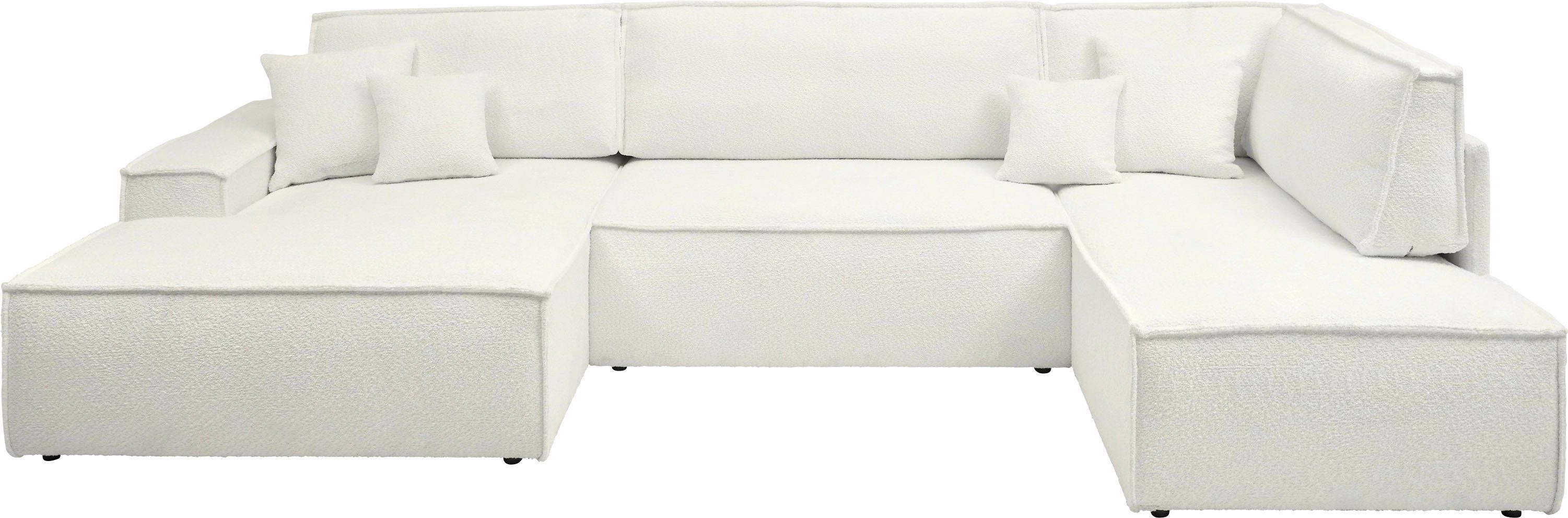 andas Zithoek FINNLEY U-model XXL 329 cm, bedbank, slaapfunctie m. bedkist