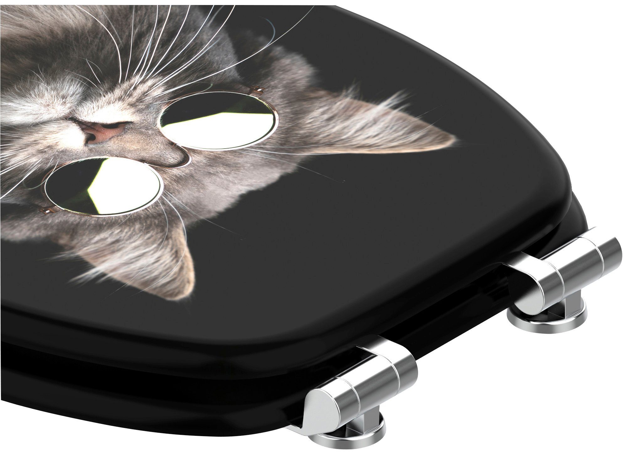 Sanilo Toiletzitting Cool Cat met softclosemechanisme, bxl: 37,7x 42,0 - 47,0 cm
