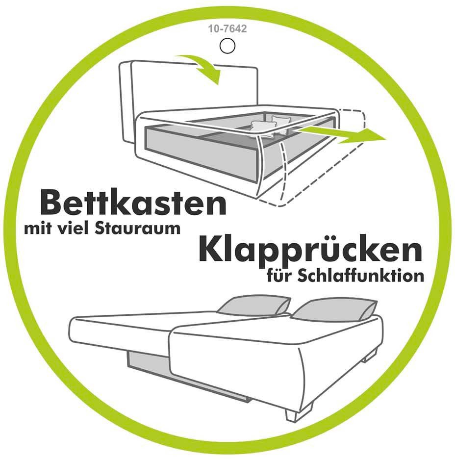 Jockenhöfer Gruppe Slaapbank Calli, geschikt als vaste slaper, met tonvormige pocketveren + zigzag veren in de zitting + rugleuning, bedbox
