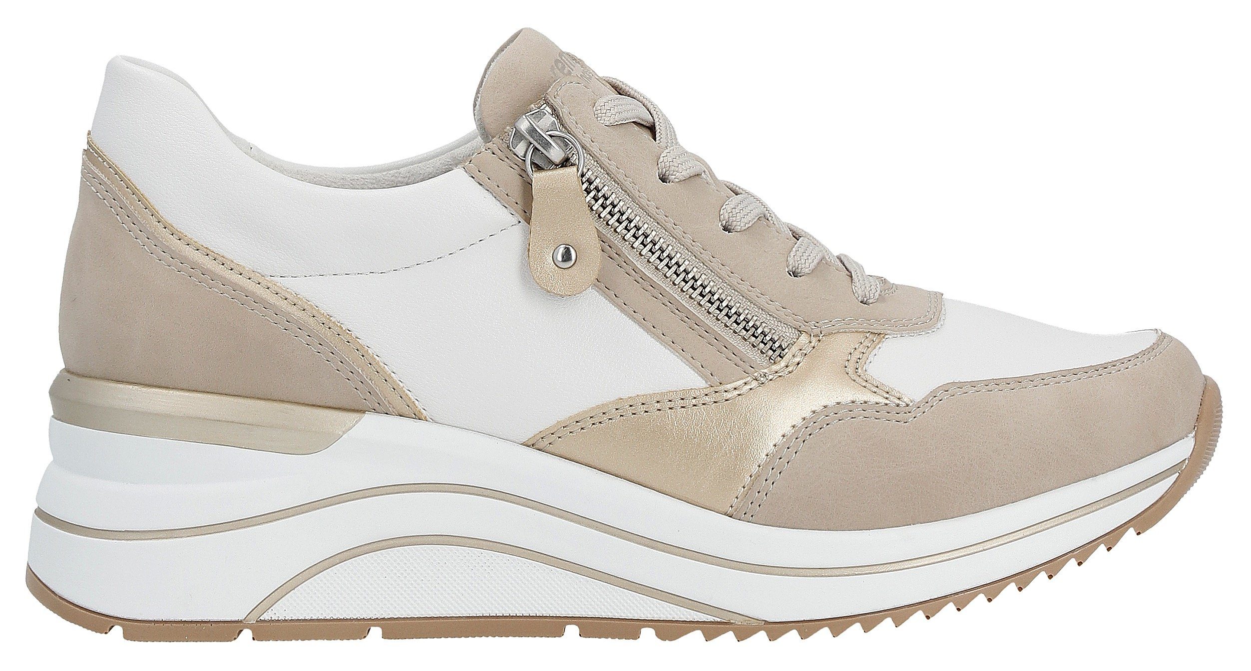 Remonte Sneakers met sleehak , vrijetijdsschoen, lage schoen, veterschoen, vegan verwerking