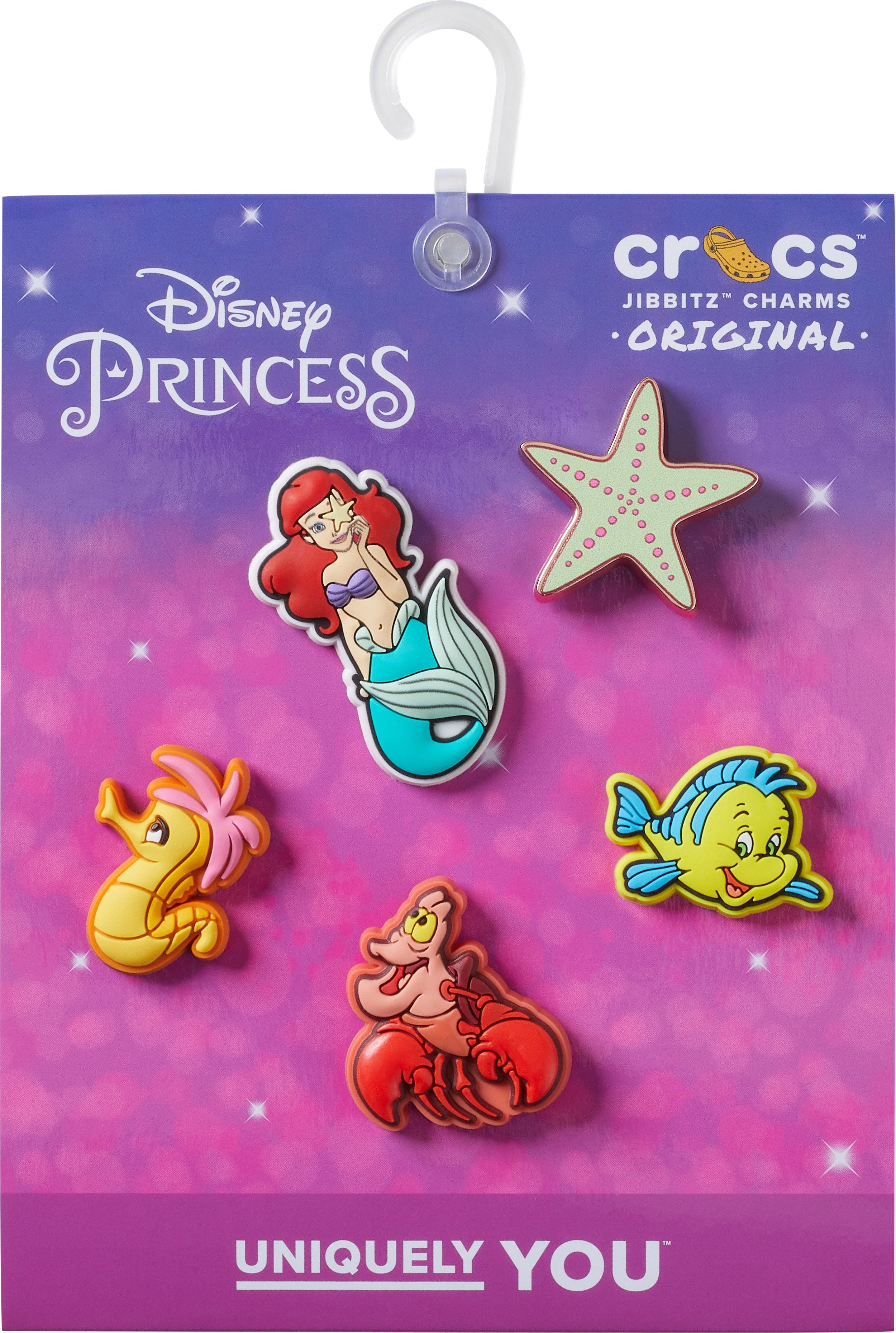 Crocs Schoenbutton Jibbitz™ Princess Arielle Disney , schoenaccessoire voor kleine zeemeerminnen (set, 5-delig, Geen speelgoed. Niet geschikt voor kinderen jonger dan 3 jaar)