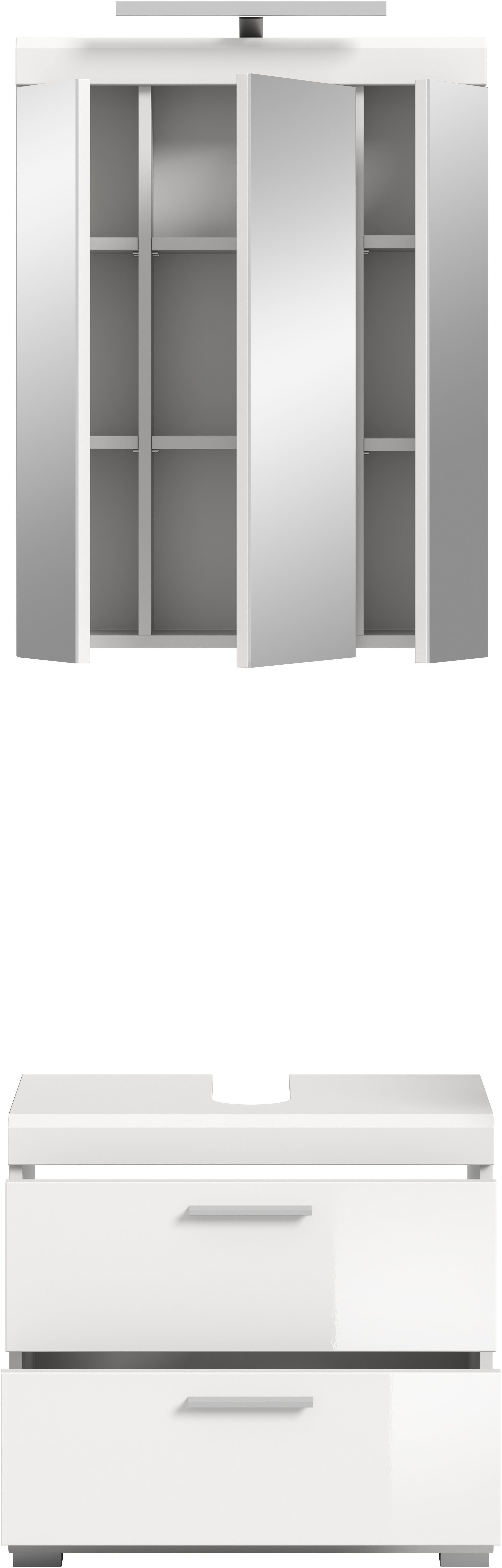INOSIGN Badkamerserie Siena, 2-delig, inclusief LED-verlichting, bestaande uit: (set, 2-delig)