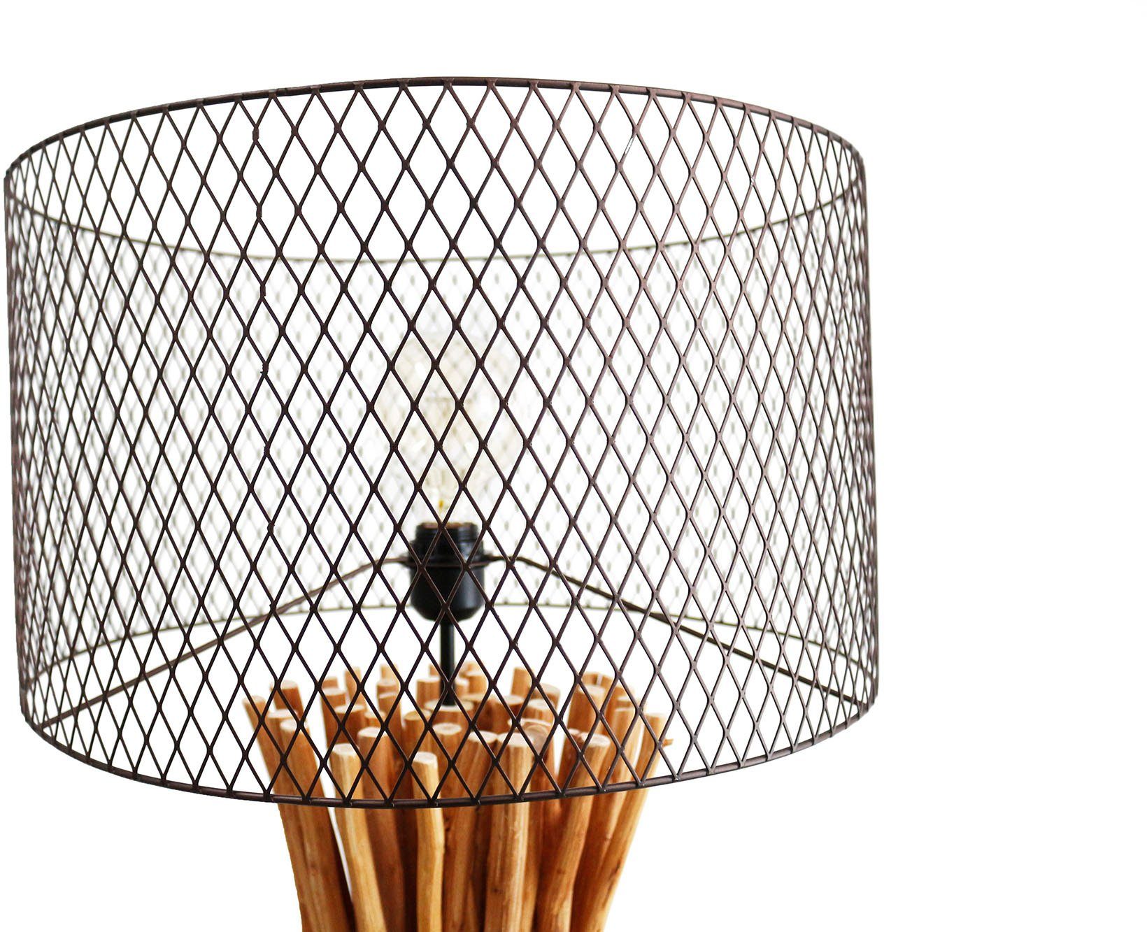 SalesFever Staande lamp Bailee handgemaakt, kap in roest-look (1 stuk)