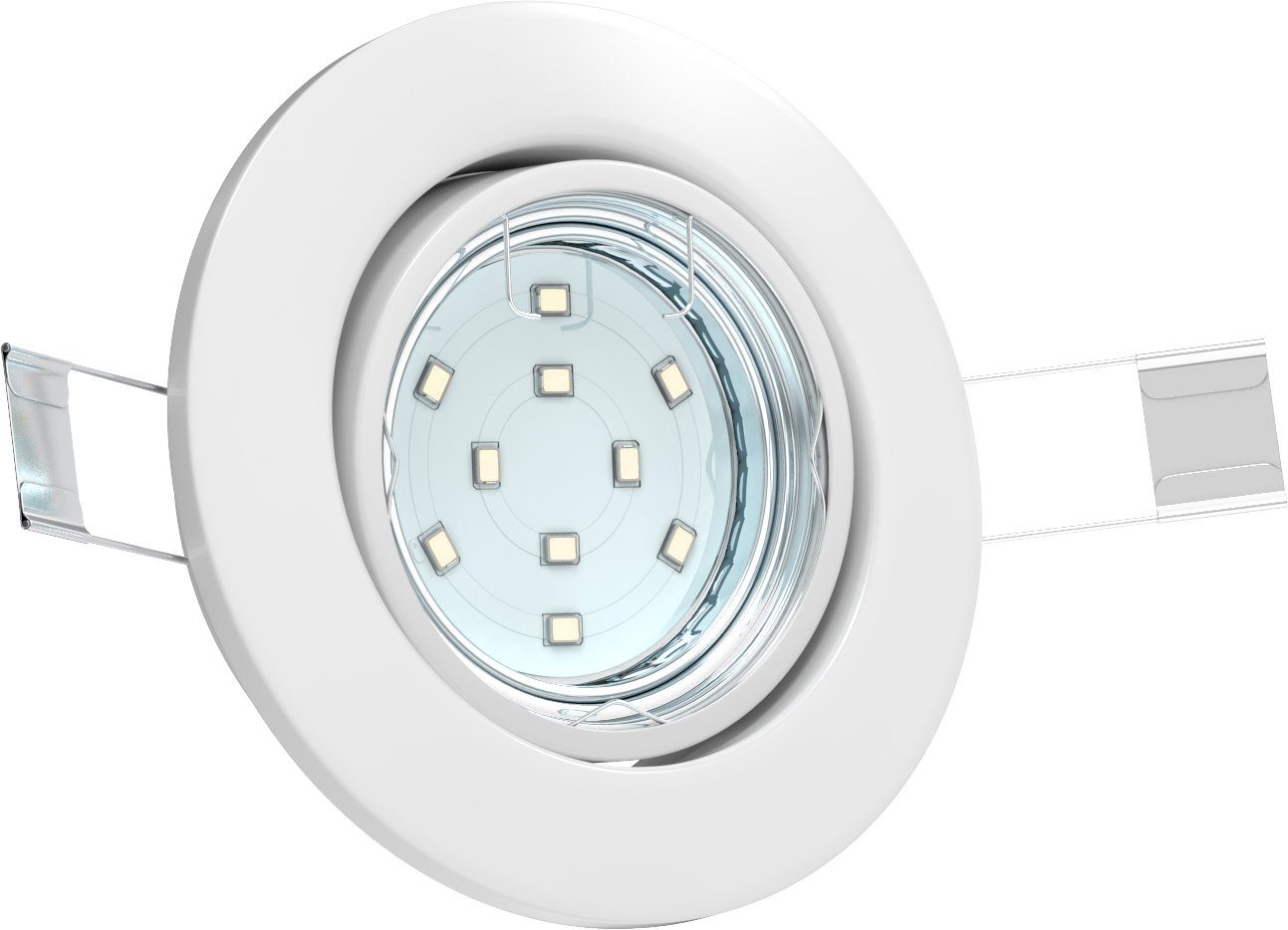 B.K.Licht Ledinbouwlamp 6-delige set inbouwspots, draaibare inbouwspots, platte plafondstralers (6 stuks)