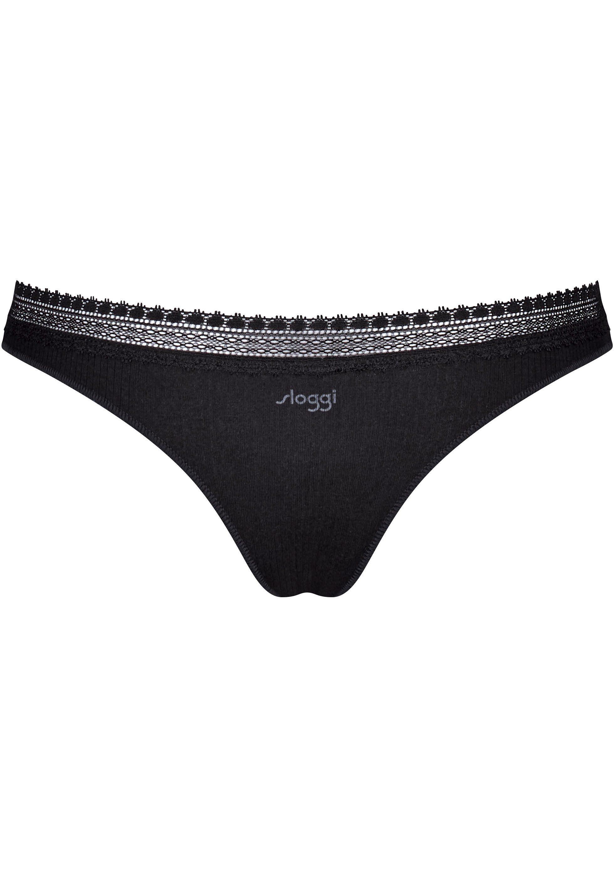 Sloggi Slip GO Ribbed R Brazil C2P zachte ribstof met kantafwerking (2 stuks Set van 2)