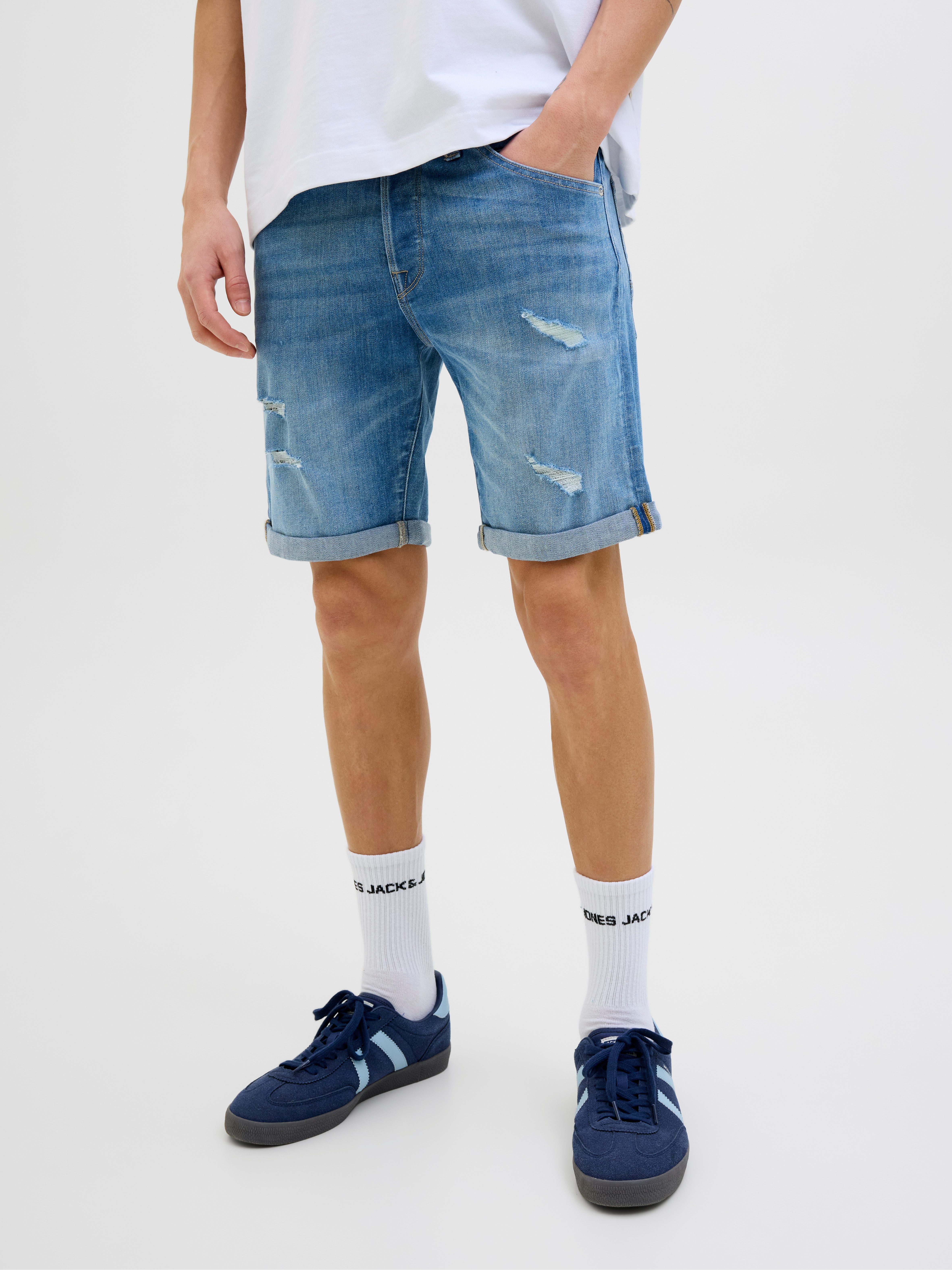 Jack & Jones Short JJIRICK JJFOX SHORTS CB 310 SN heren bermuda broeken maat S blauw