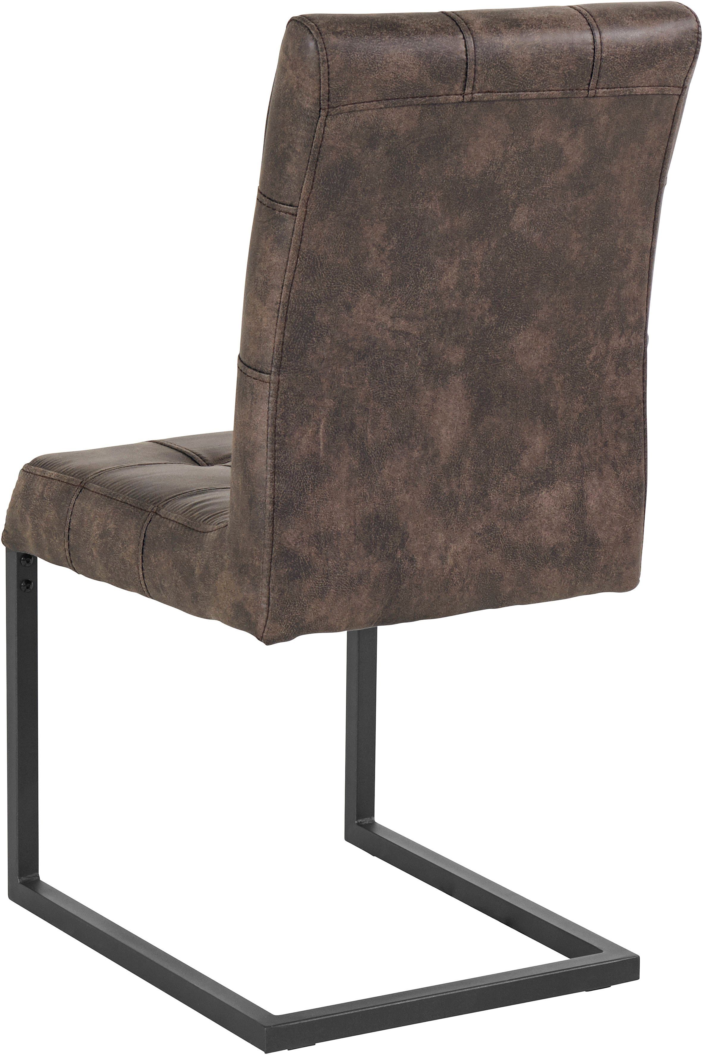 HELA Eetkamerstoel DONNA Sledestoel met vintage bekleding van microvezel stof (set, 2 stuks)