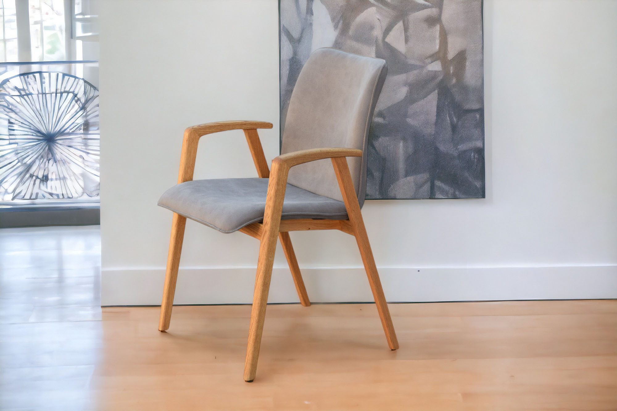 Home affaire Stoel met armleuningen Loreen eetkamerstoel, beklede stoel, designstoel met massief frame, hoogwaardig afgewerkt, armleuningen, stijlvol, comfortabel (set, 2 stuks)