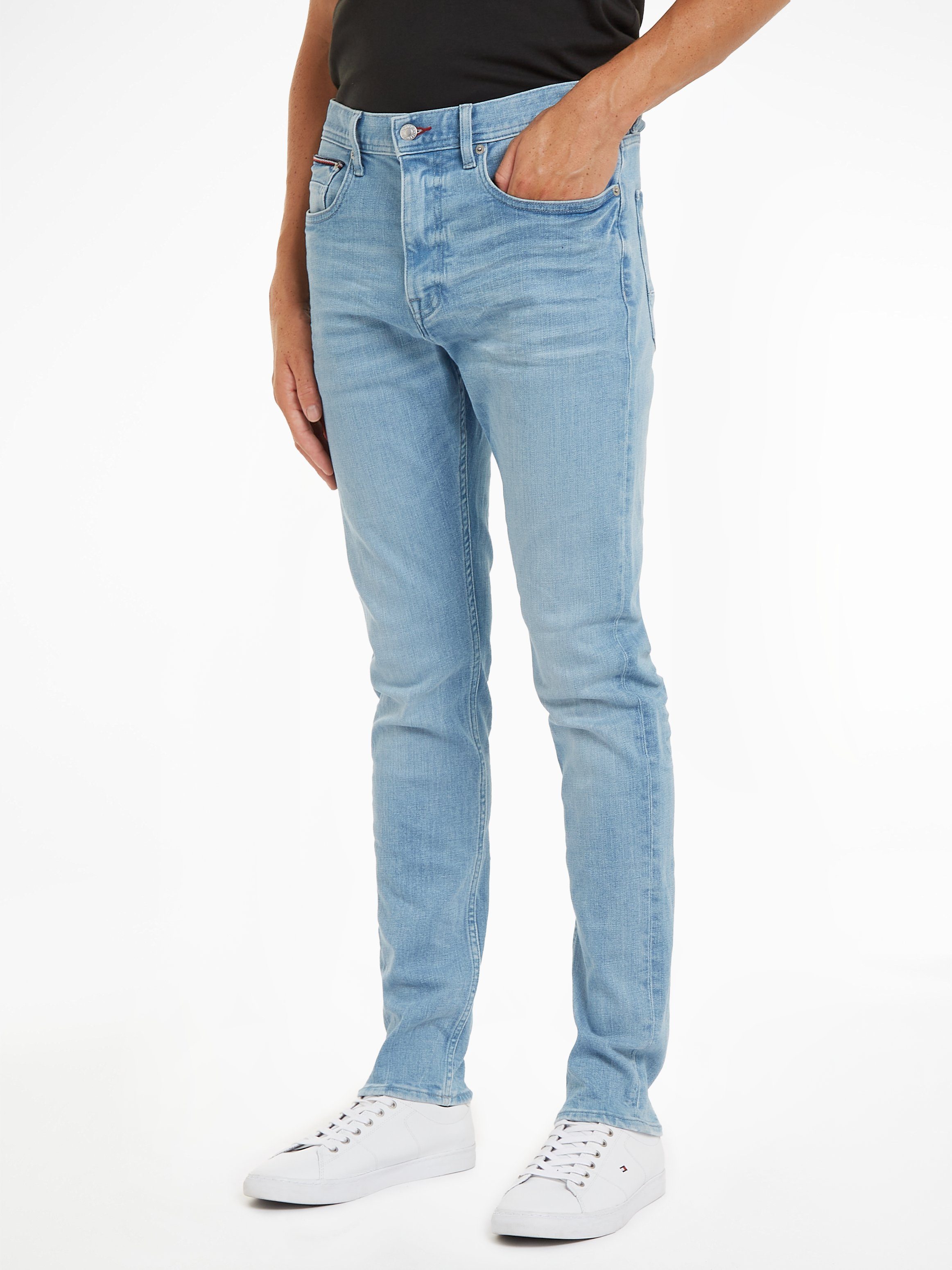 Tommy Hilfiger 5-pocket jeans TAPERED HOUSTON TH FLEX TUMON heren slim fit jeans maat 31 blauw