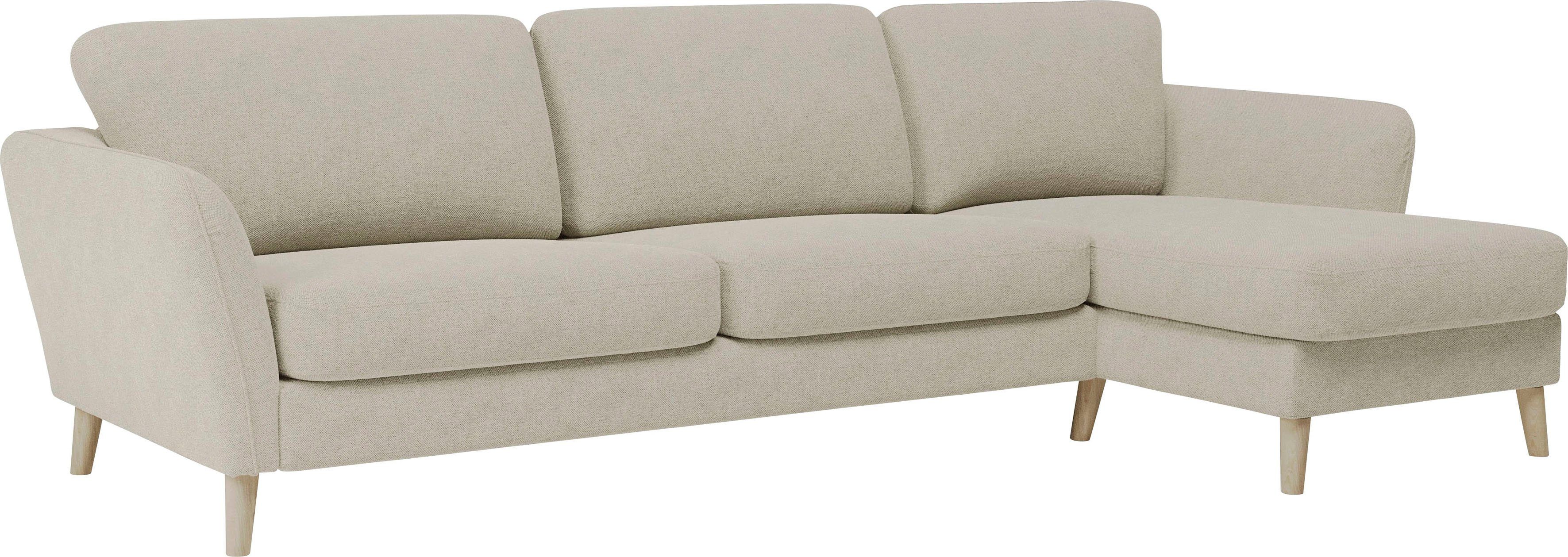 Home affaire Hoekbank MARSEILLE (279/152cm), L-vorm, rec. rechts/links, verschillende bekledingen Massief houten poten van eiken, in verschillend overtrekken en kleurvarianten