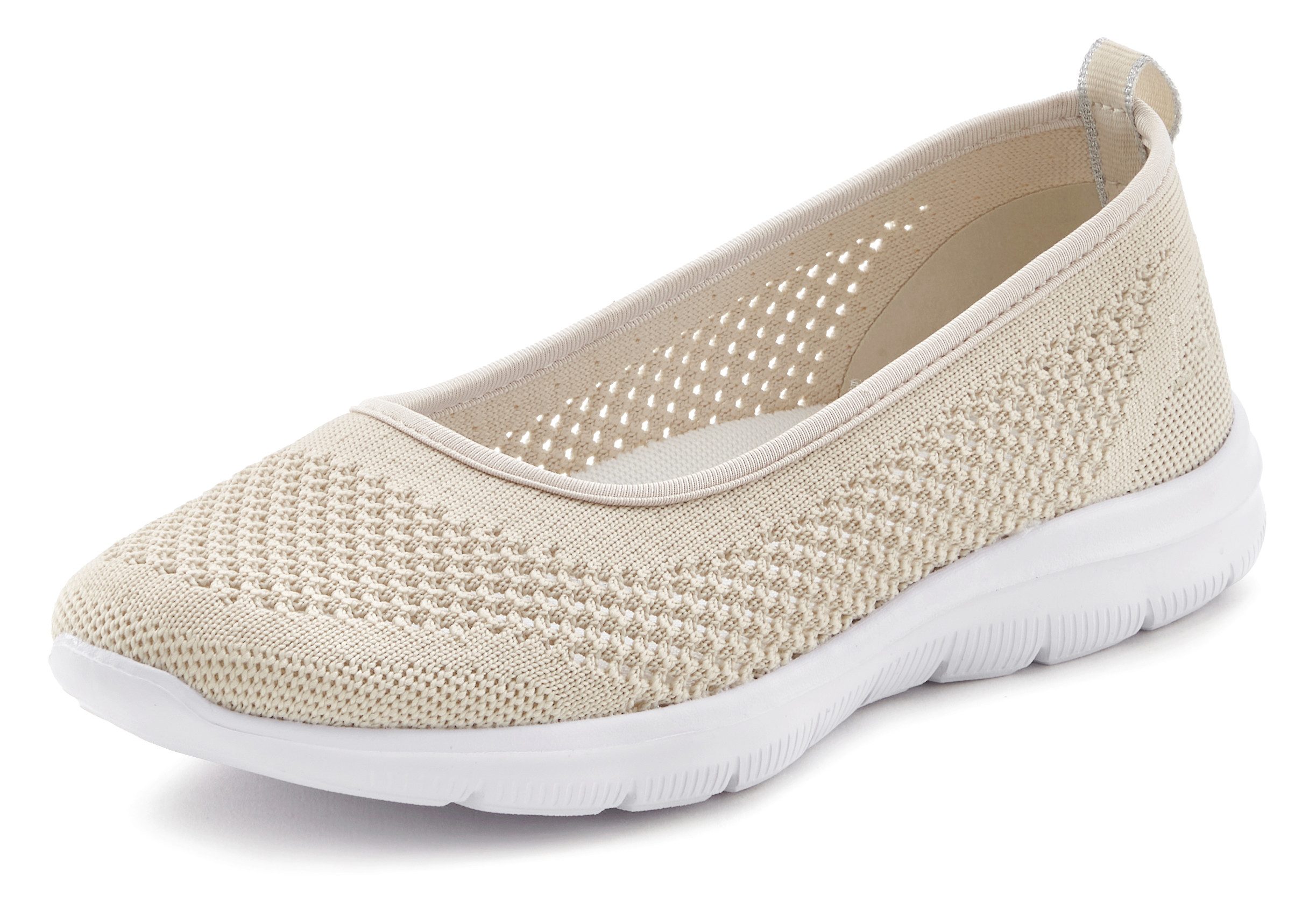 Lascana Sneaker-ballerina’s ultralichte slipper, slip-on sneaker, vrijetijdsschoen vegan