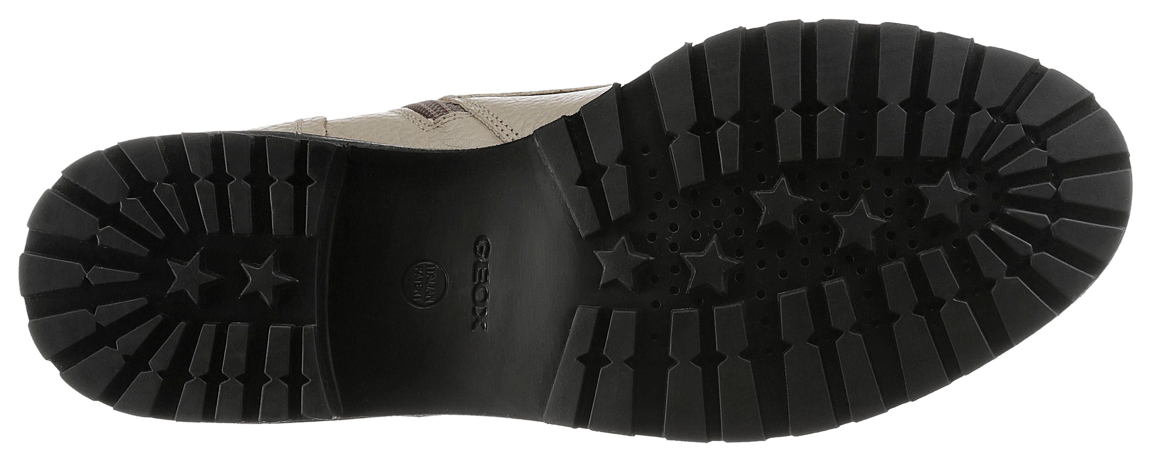 Geox Veterlaarsjes D HOARA blokhak, veterschoenen met binnenrits