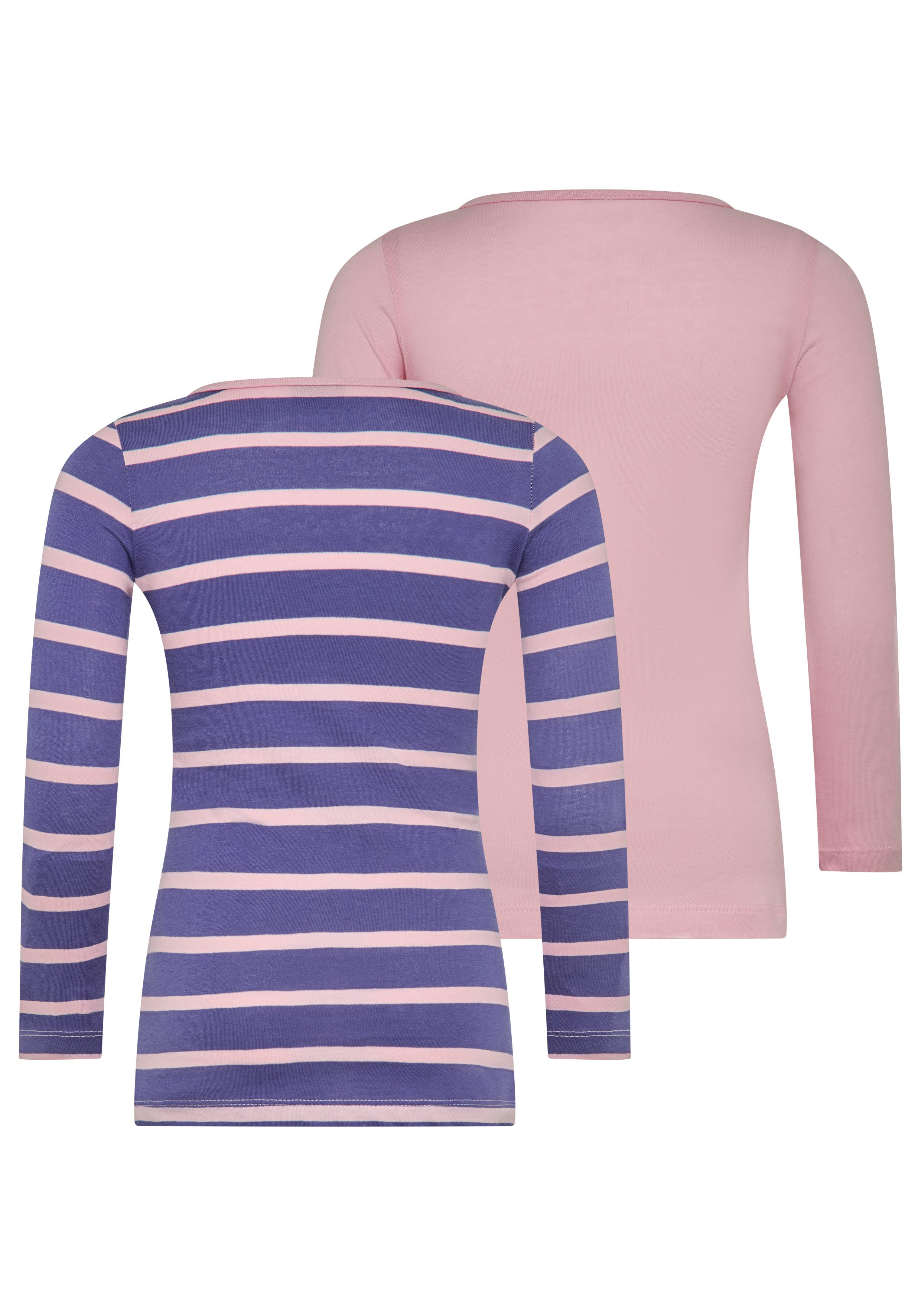 KIDSWORLD Shirt met lange mouwen Voor kleine meisjes Lange mouwen, casual pasvorm (2-delig, Set van 2)