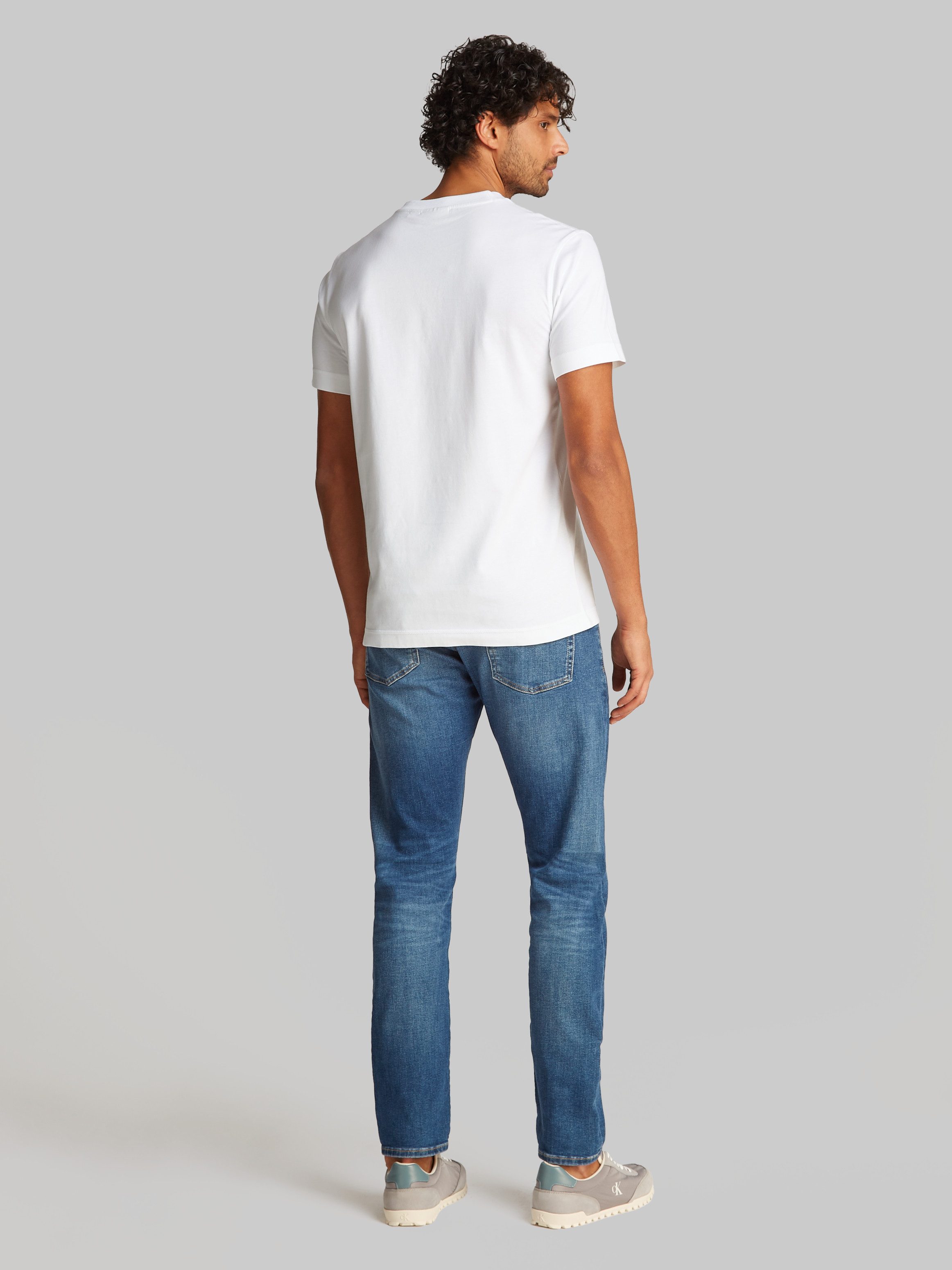 Calvin Klein Shirt met ronde hals WOVEN LABEL REGULAR TEE
