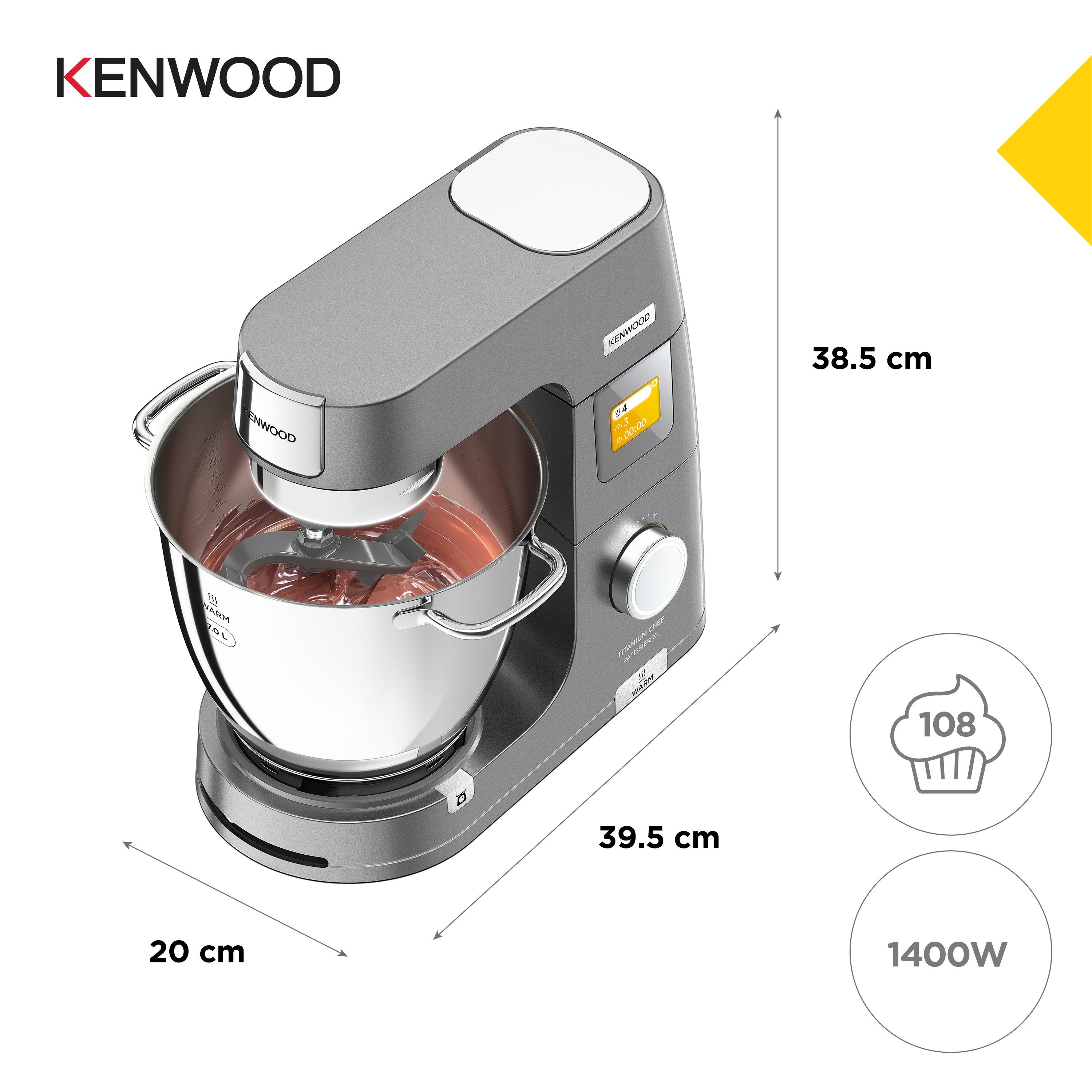 KENWOOD Keukenmachine Titanium Chef Patissier XL KWL90.594SI
