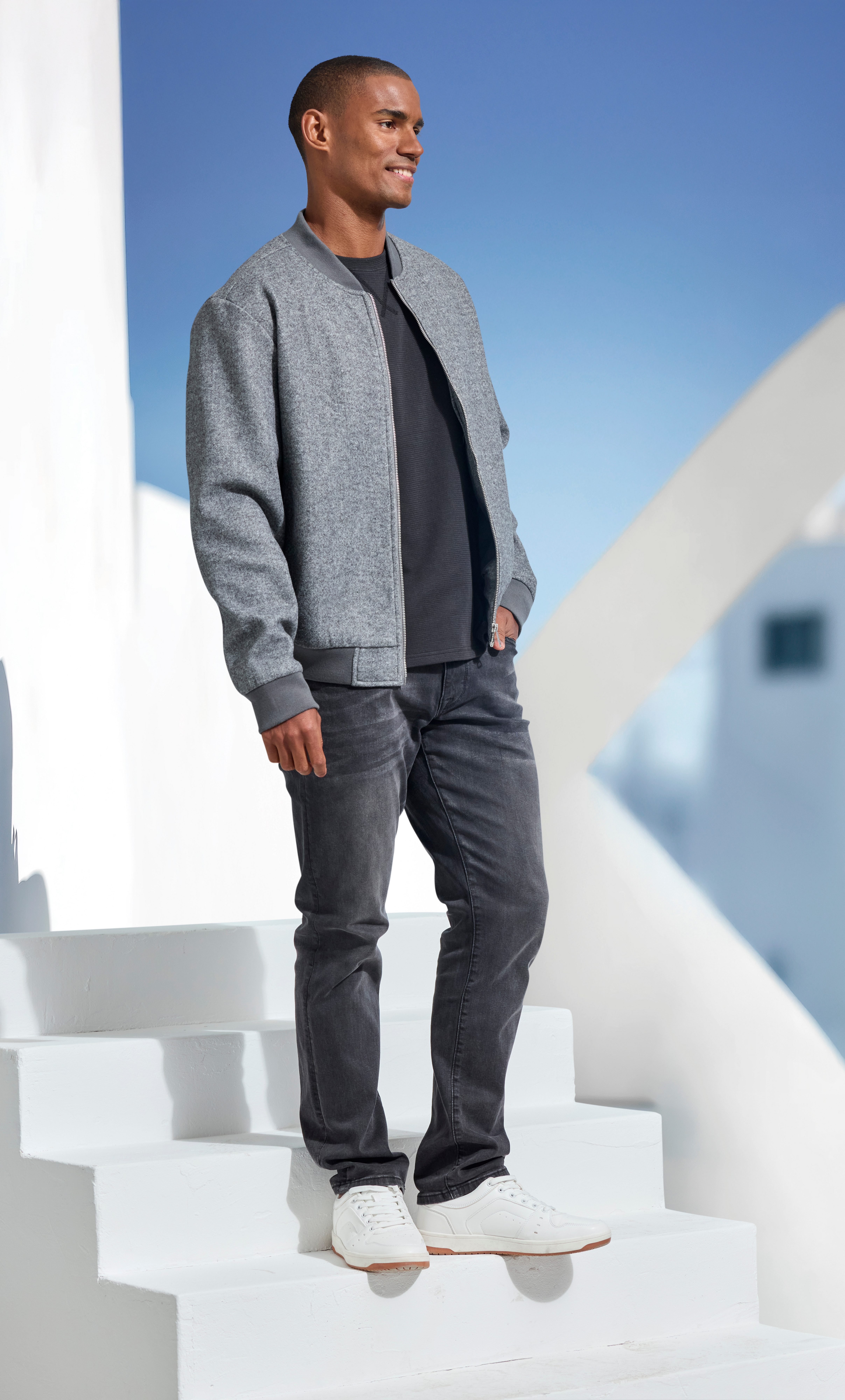 John Devin 5-pocket jeans Straight-fit Jeans in elastische denimkwaliteit