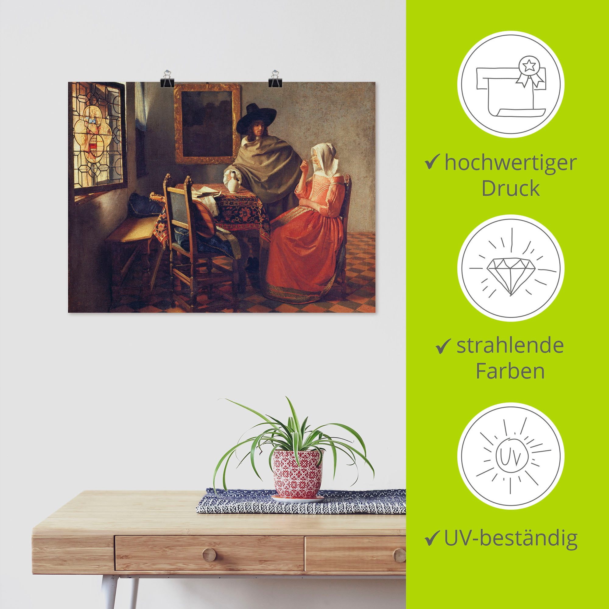 Artland Artprint Het glas wijn. Om 1660x61 als artprint op linnen, poster, muursticker in verschillende maten