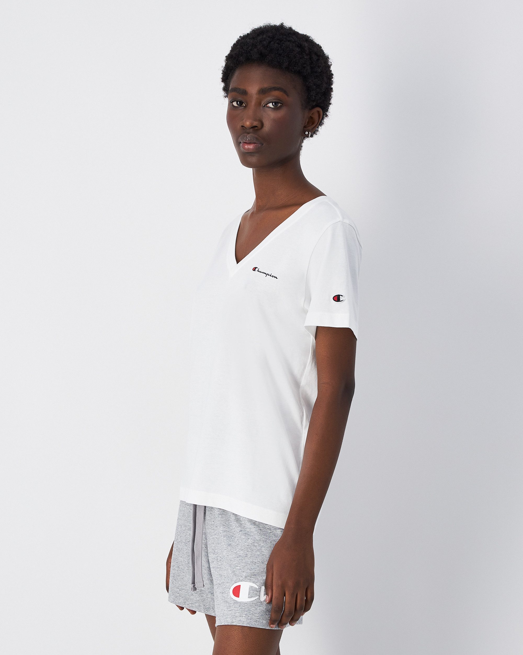 Champion T-shirt V-Neck T-Shirt dames tops maat XL (46/48) wit