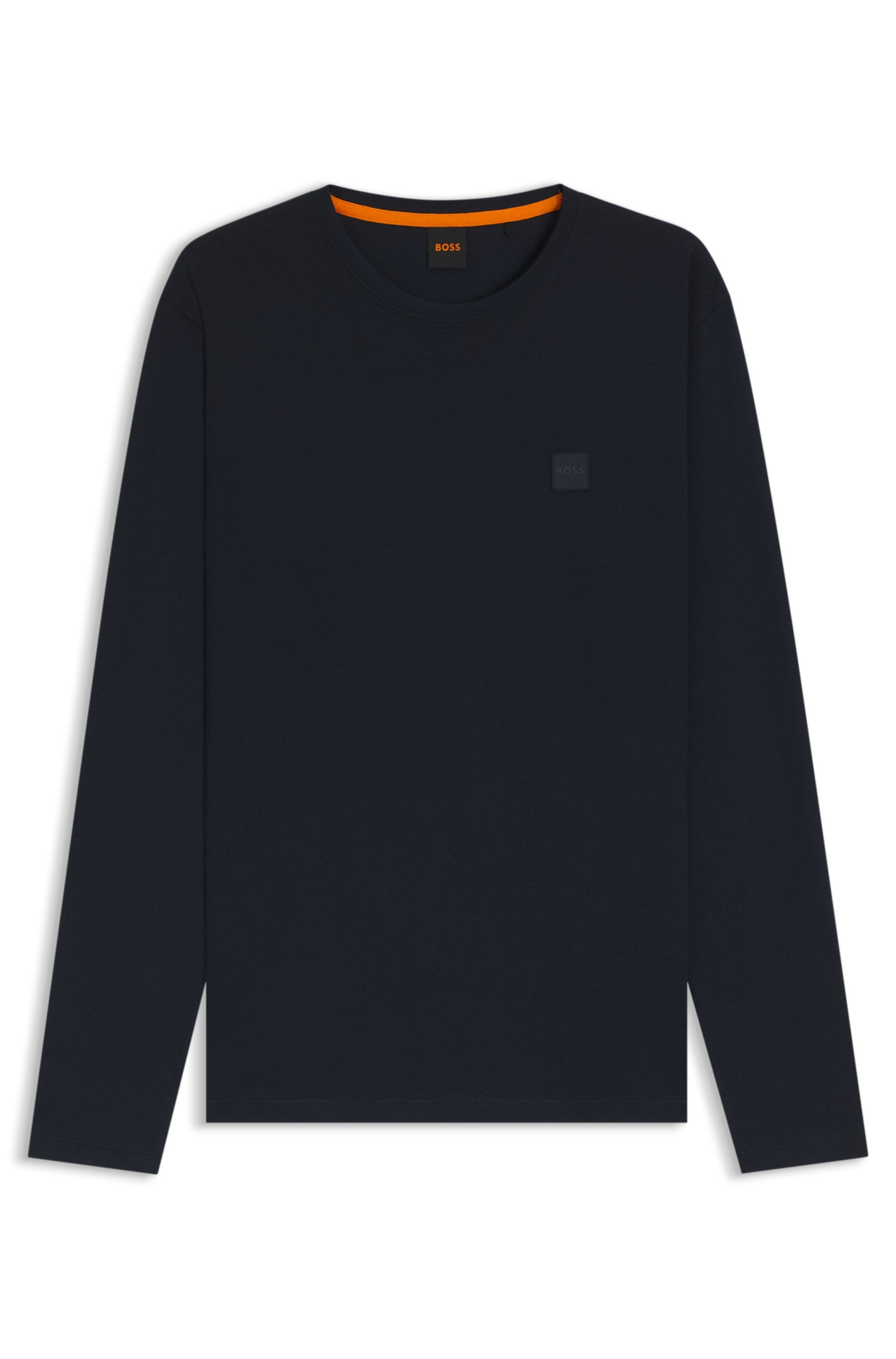 Boss Orange Shirt met lange mouwen Tacks met merkembleem op de borst