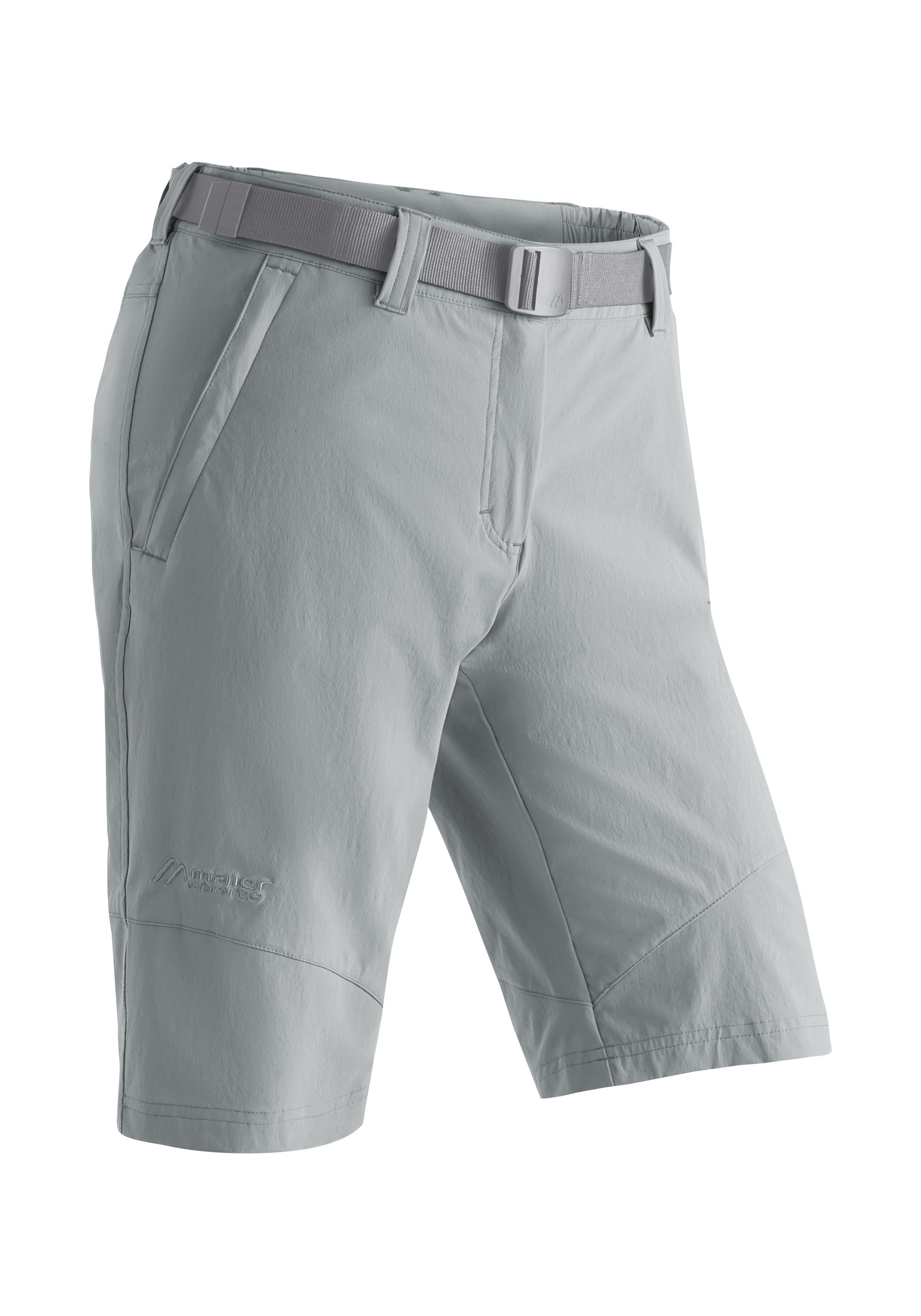 Maier Sports Functionele short Lawa Dames shorts, korte wandelbroek, outdoorbroek met 2 zakken, regular fit dames broeken maat 46 grijs