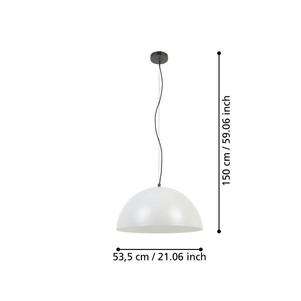EGLO Hanglamp GAETANO 1 Hanglamp, staal, E27, hanglamp, eettafellamp, lamp (1 stuk)