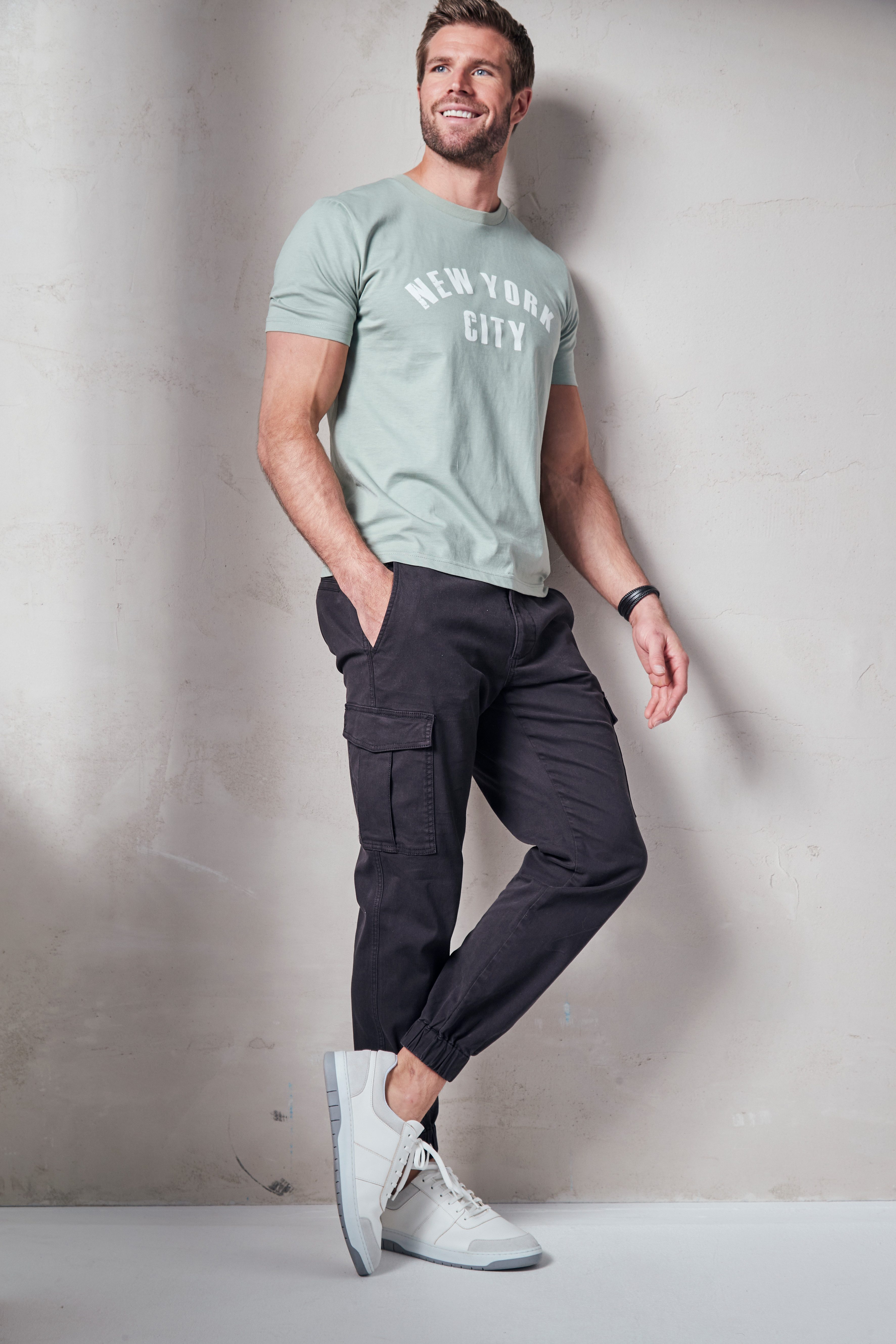 AUTHENTIC LE JOGGER Cargobroek met normale taillehoogte van elastische katoenkwaliteit