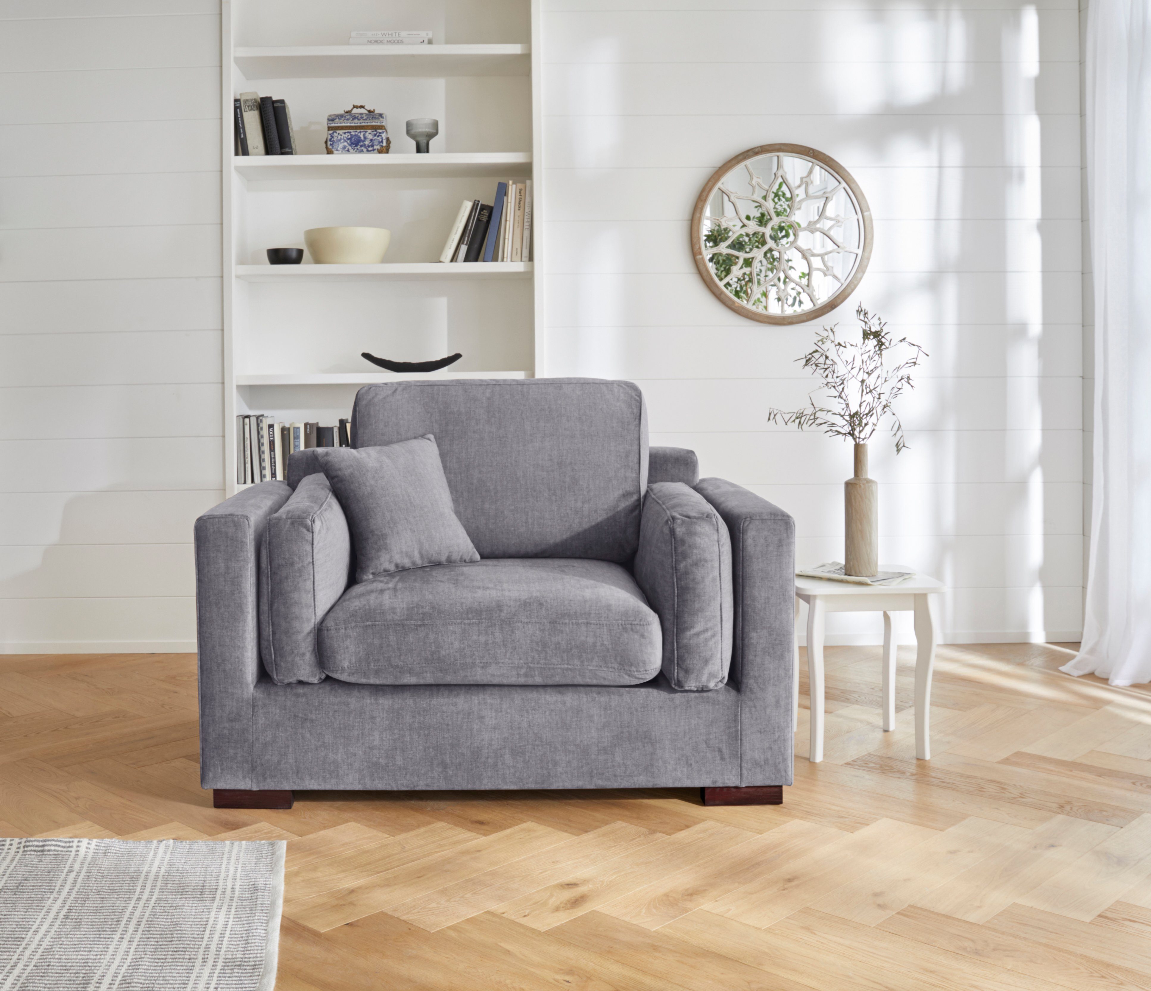 Home affaire Loveseat Fresh Pond fauteuil zacht zitcomfort, incl. sierkussen, bxdxh: 140x96x95 cm