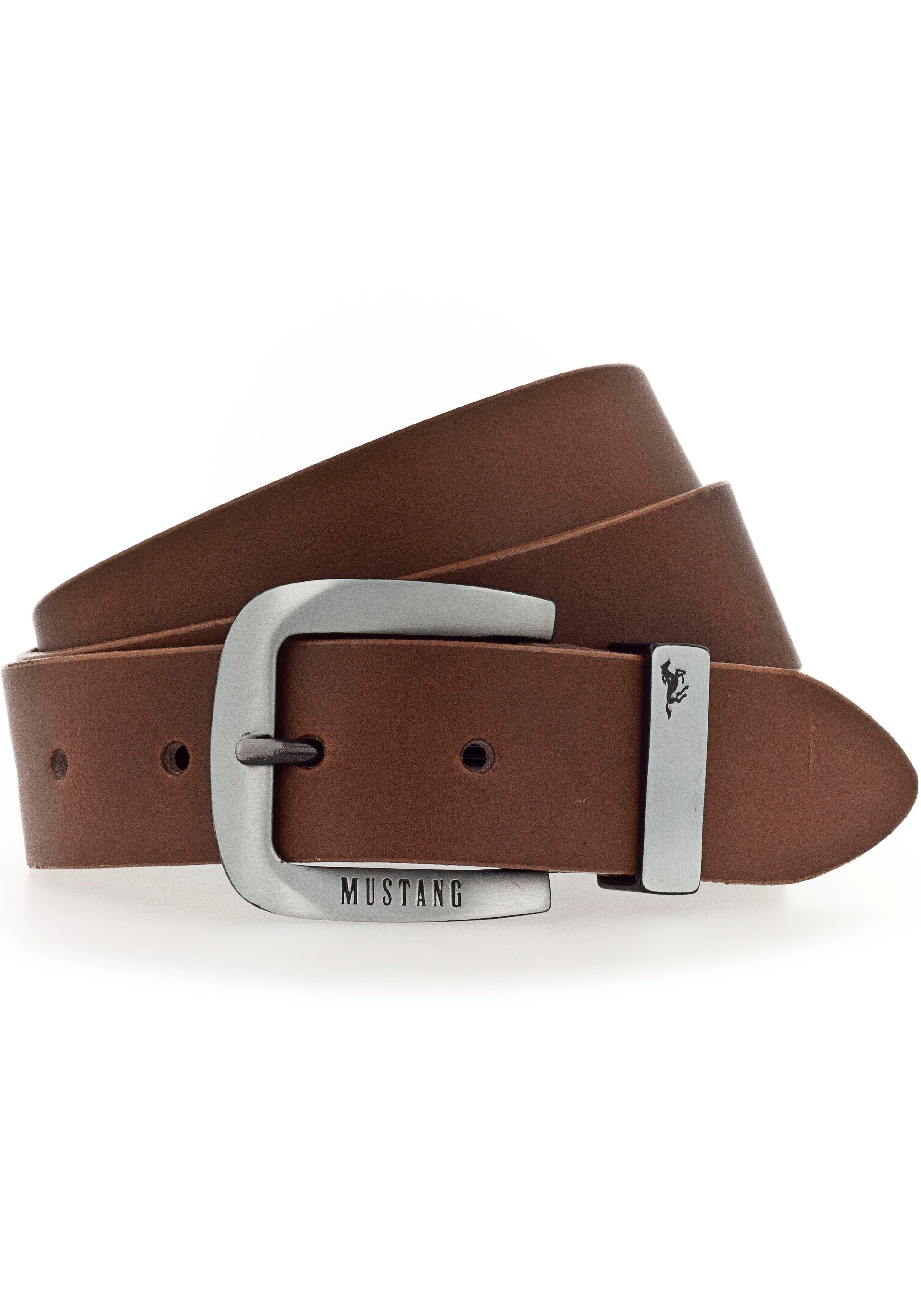 Mustang Leren riem Overlengte, oversize tot maat 130 cm