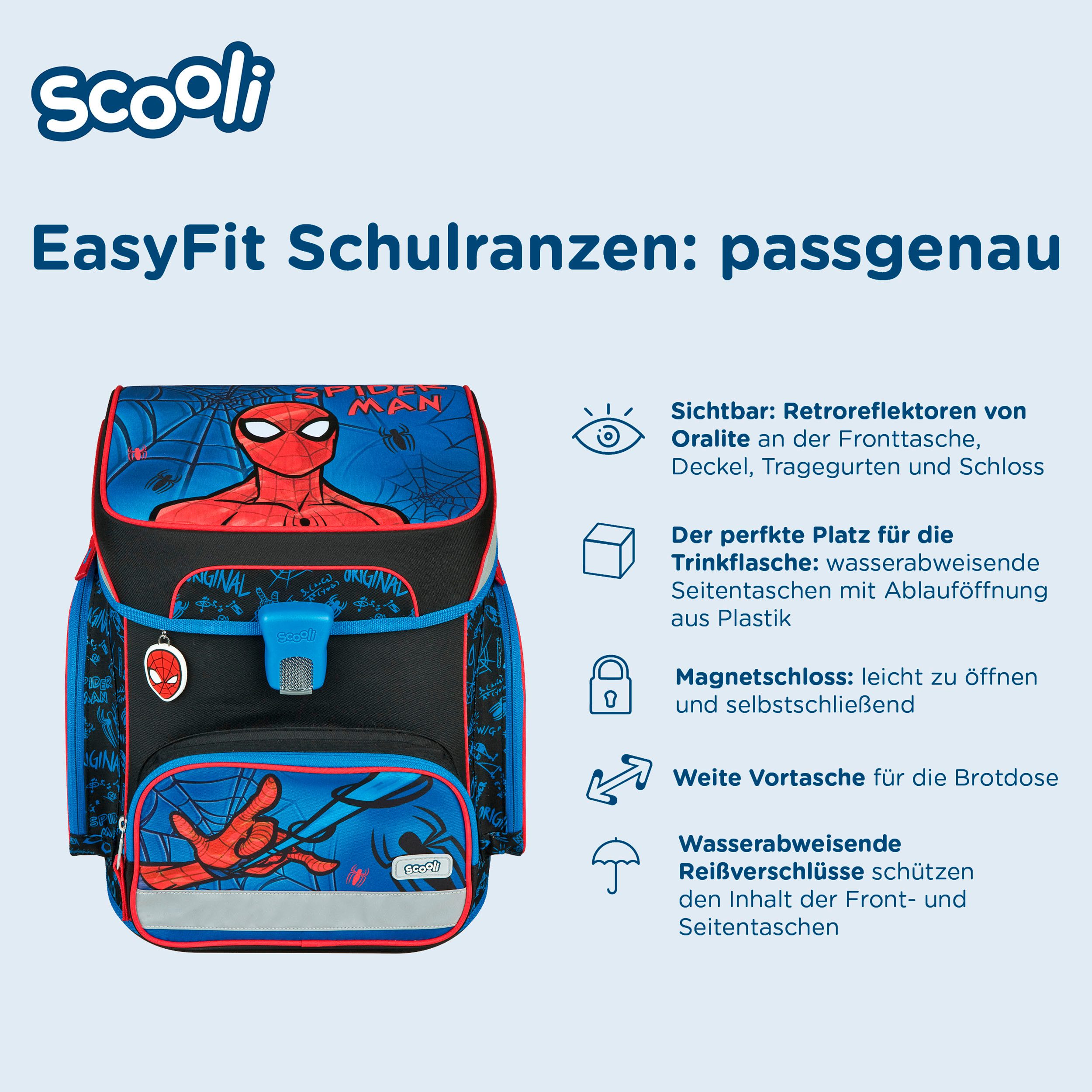 Scooli Schooltas EasyFit, Spider-Man (set, 5-delig)