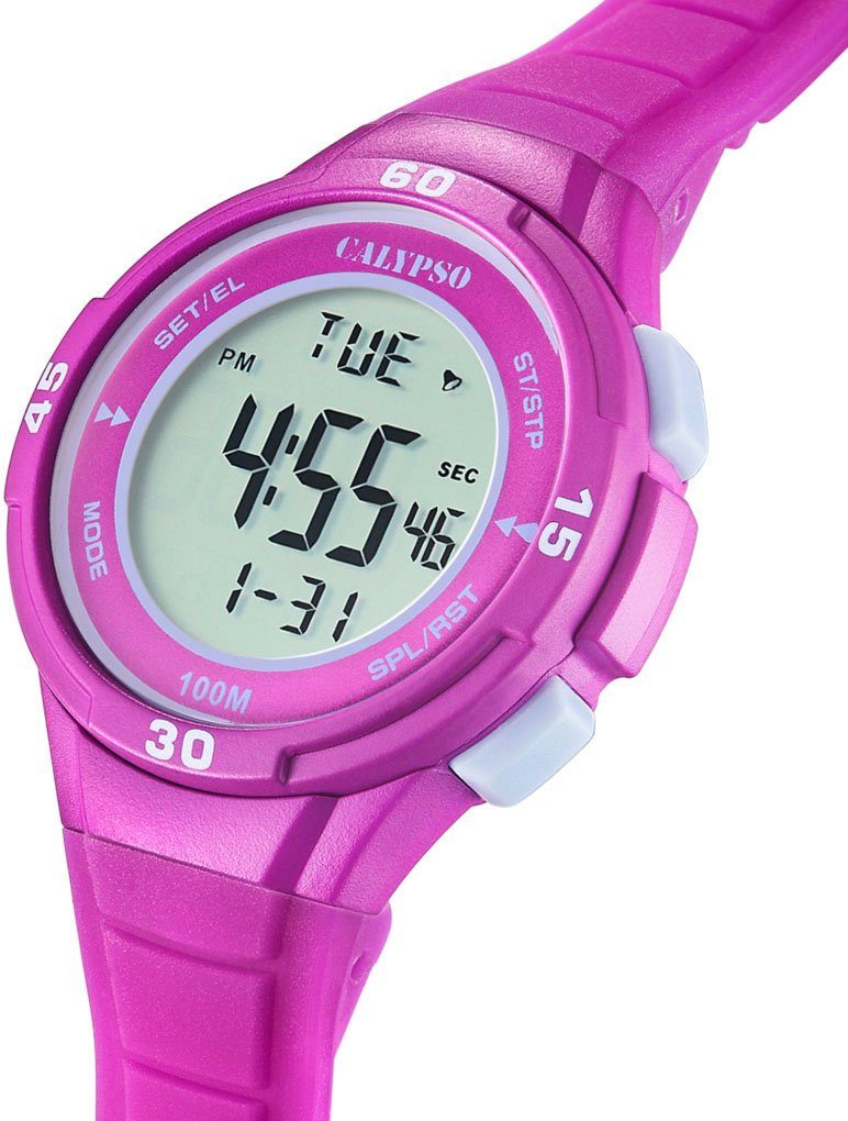 CALYPSO WATCHES Chronograaf Junior Collection Quartz horloge, kinderhorloge, datum, digitaal, stopwatchfunctie, ideaal als cadeau